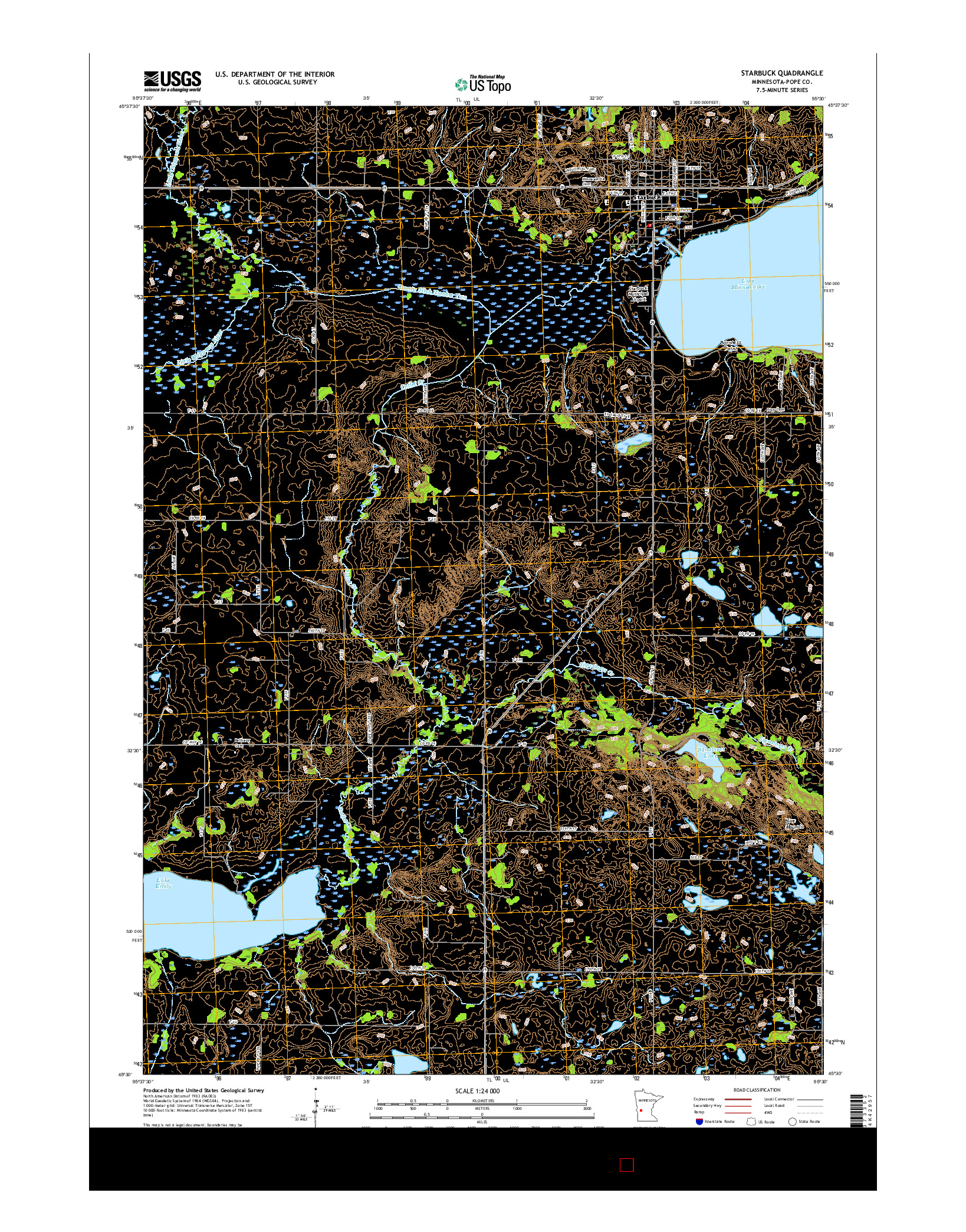 USGS US TOPO 7.5-MINUTE MAP FOR STARBUCK, MN 2016
