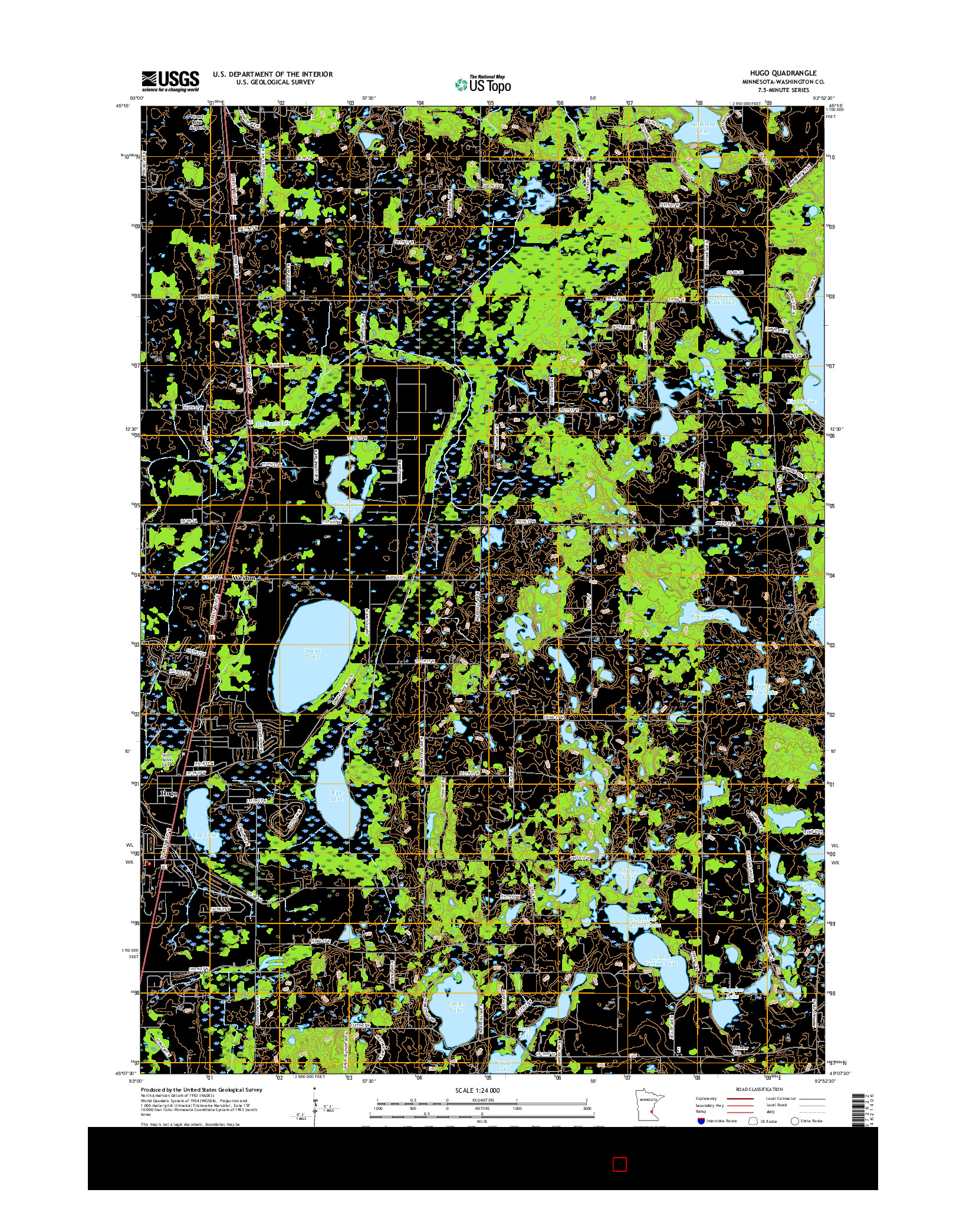 USGS US TOPO 7.5-MINUTE MAP FOR HUGO, MN 2016