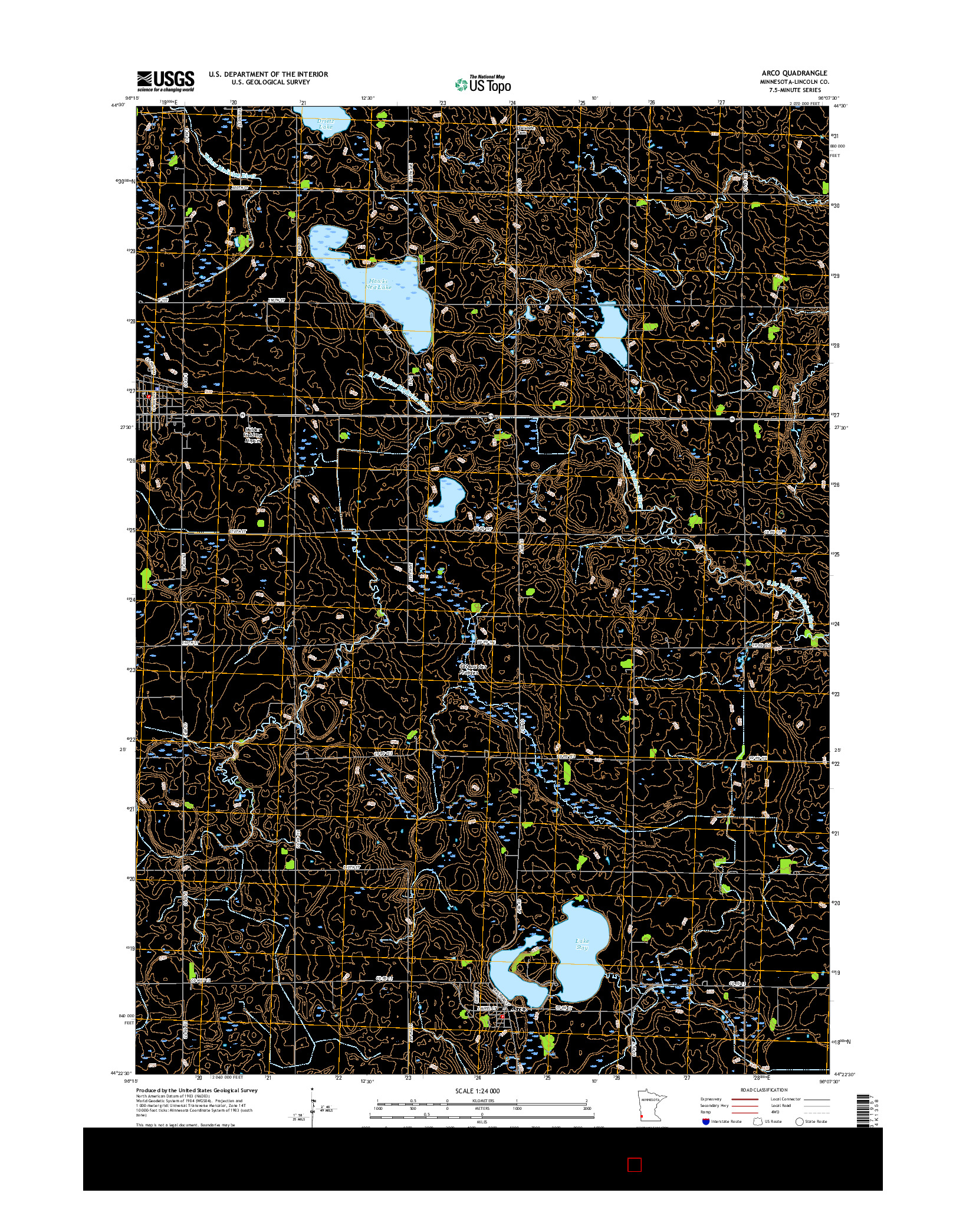USGS US TOPO 7.5-MINUTE MAP FOR ARCO, MN 2016