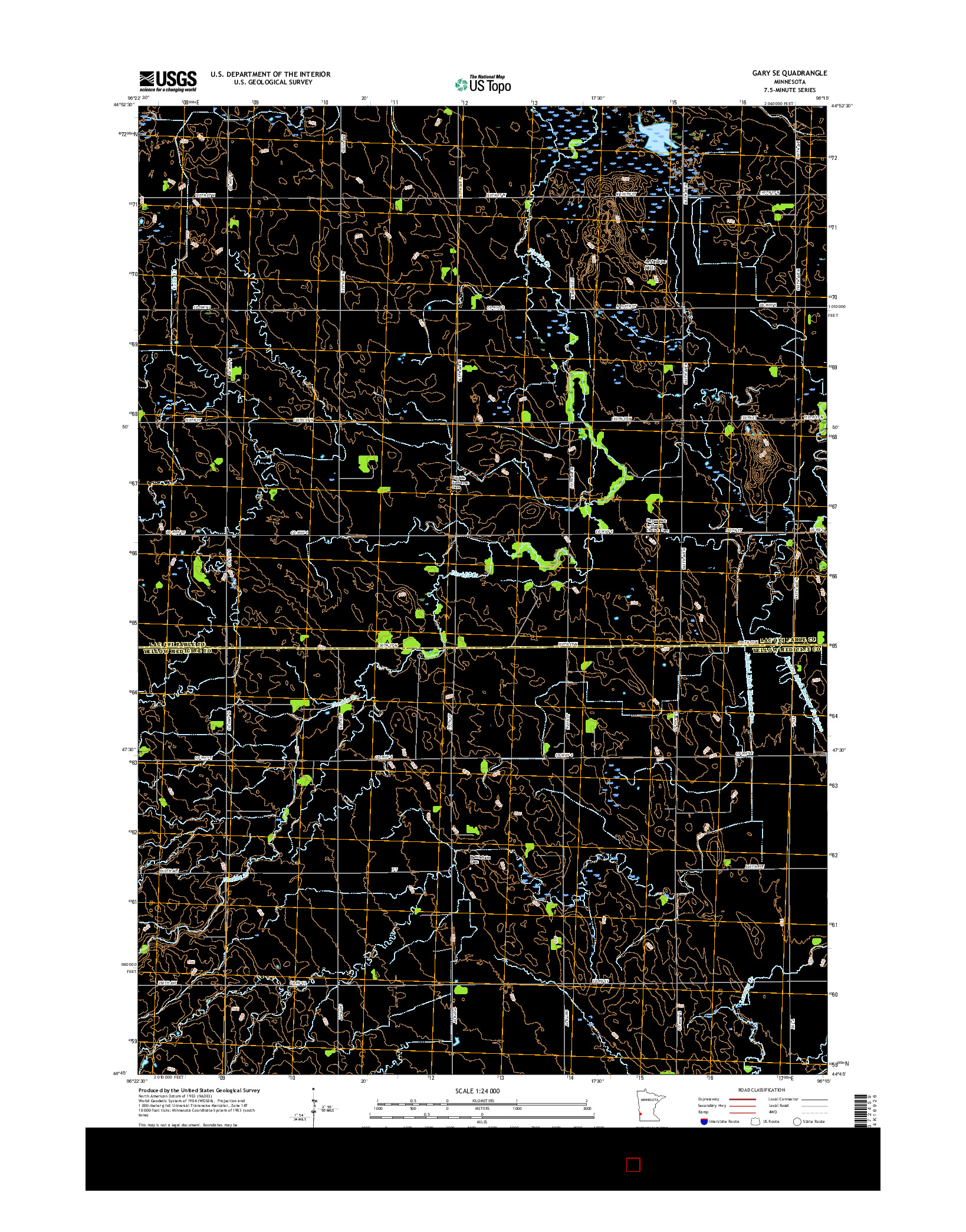 USGS US TOPO 7.5-MINUTE MAP FOR GARY SE, MN 2016