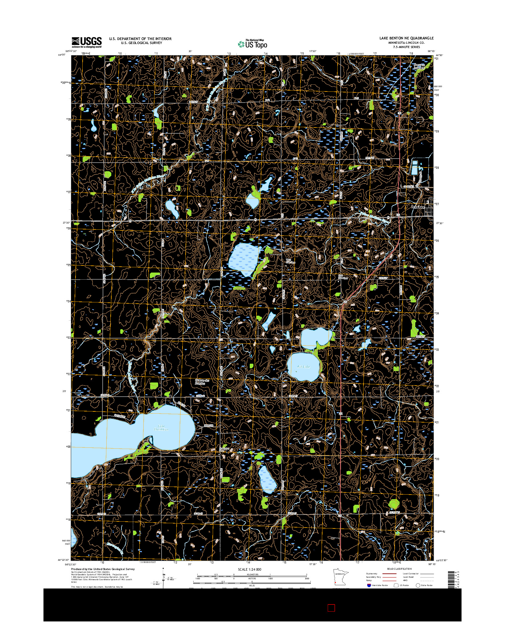 USGS US TOPO 7.5-MINUTE MAP FOR LAKE BENTON NE, MN 2016
