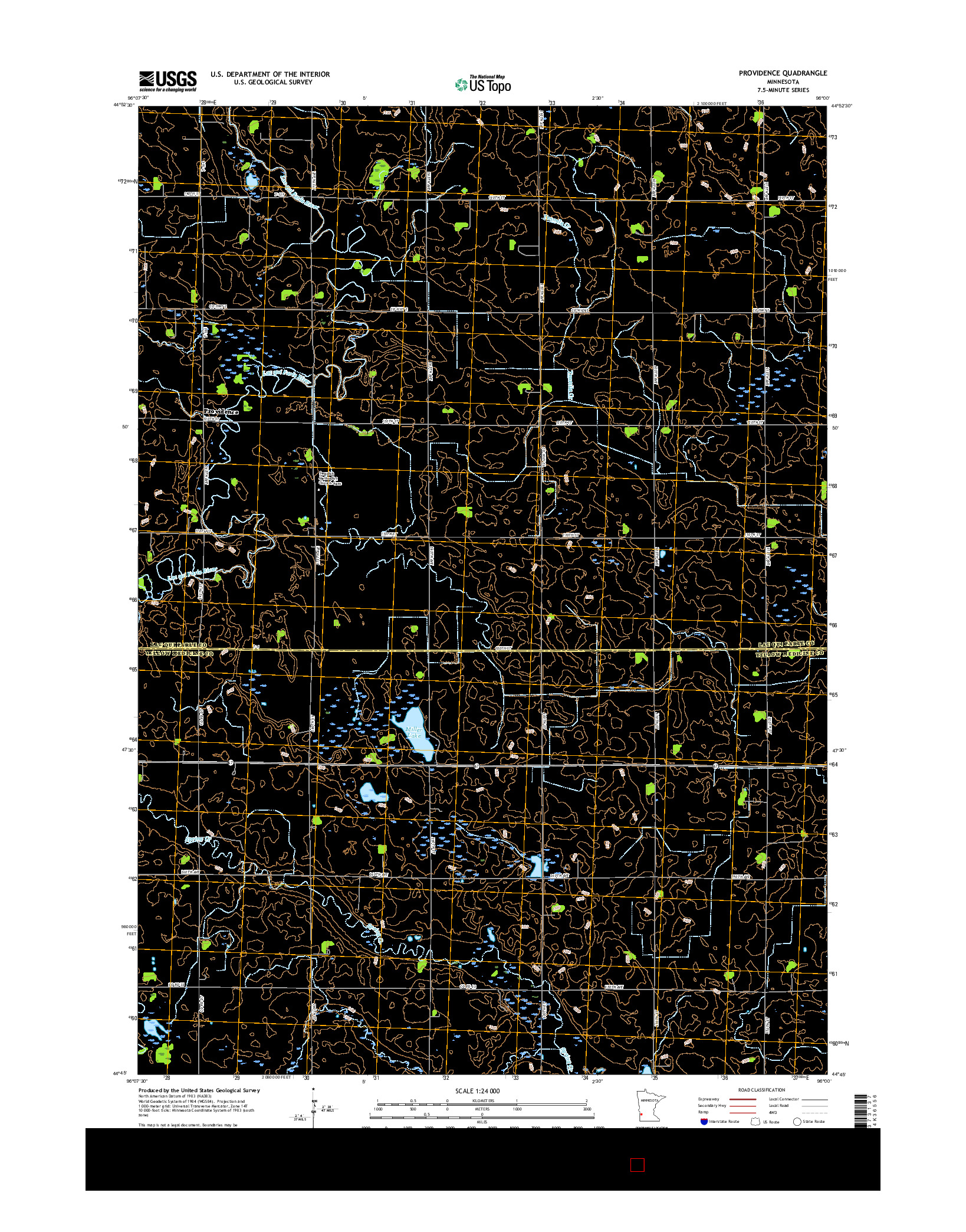 USGS US TOPO 7.5-MINUTE MAP FOR PROVIDENCE, MN 2016