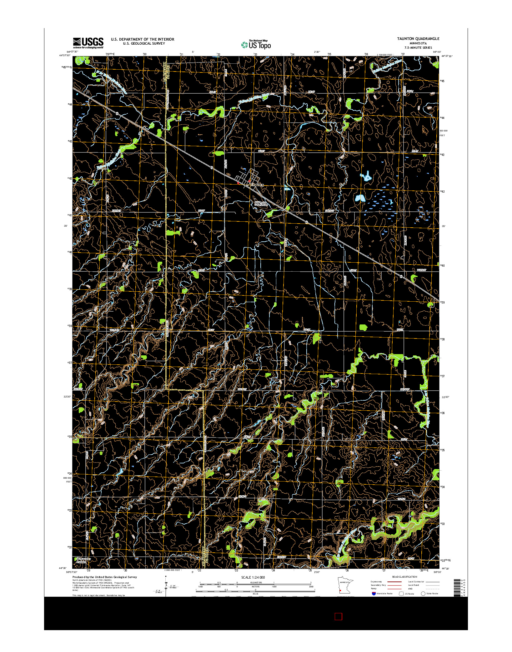 USGS US TOPO 7.5-MINUTE MAP FOR TAUNTON, MN 2016