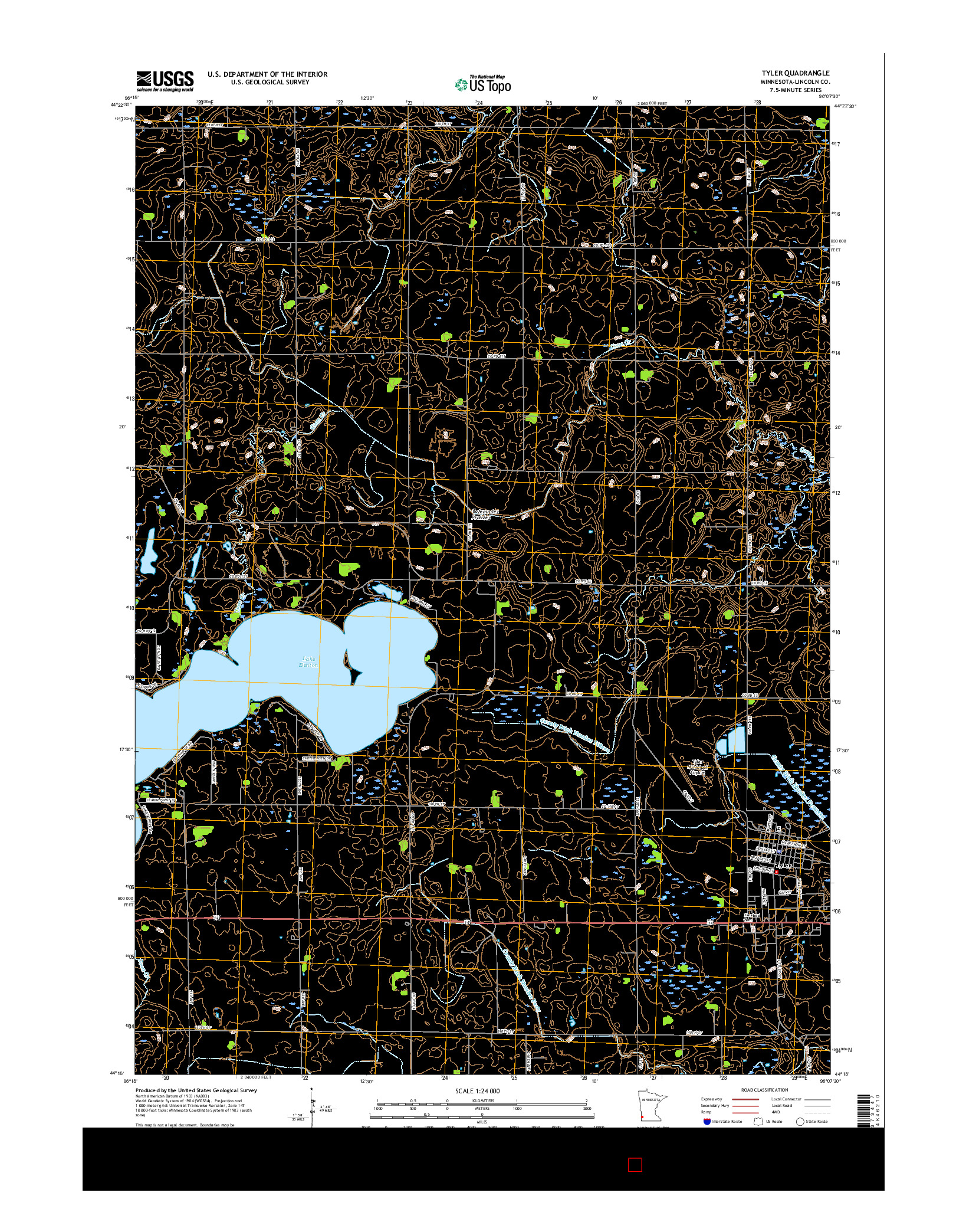 USGS US TOPO 7.5-MINUTE MAP FOR TYLER, MN 2016