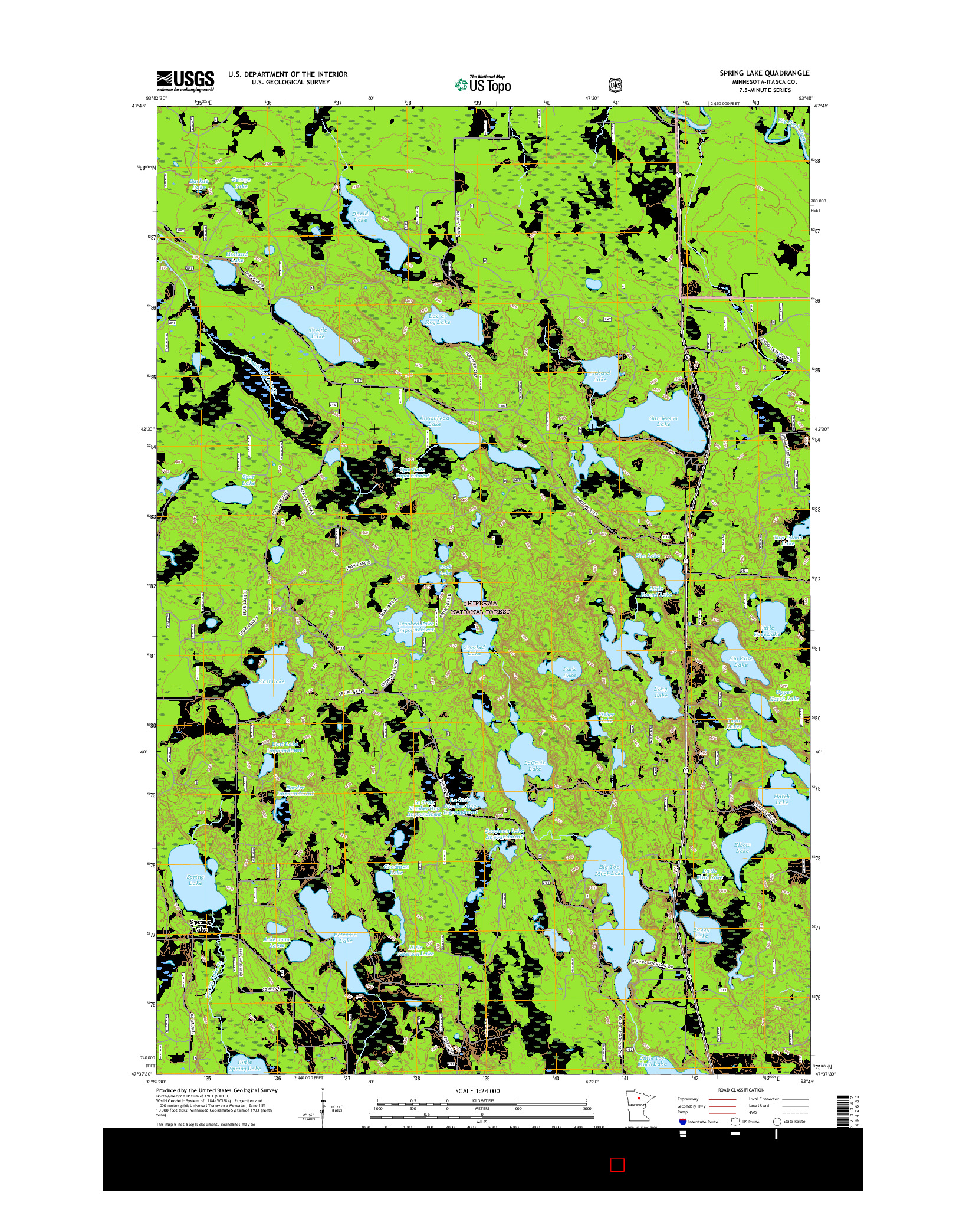 USGS US TOPO 7.5-MINUTE MAP FOR SPRING LAKE, MN 2016