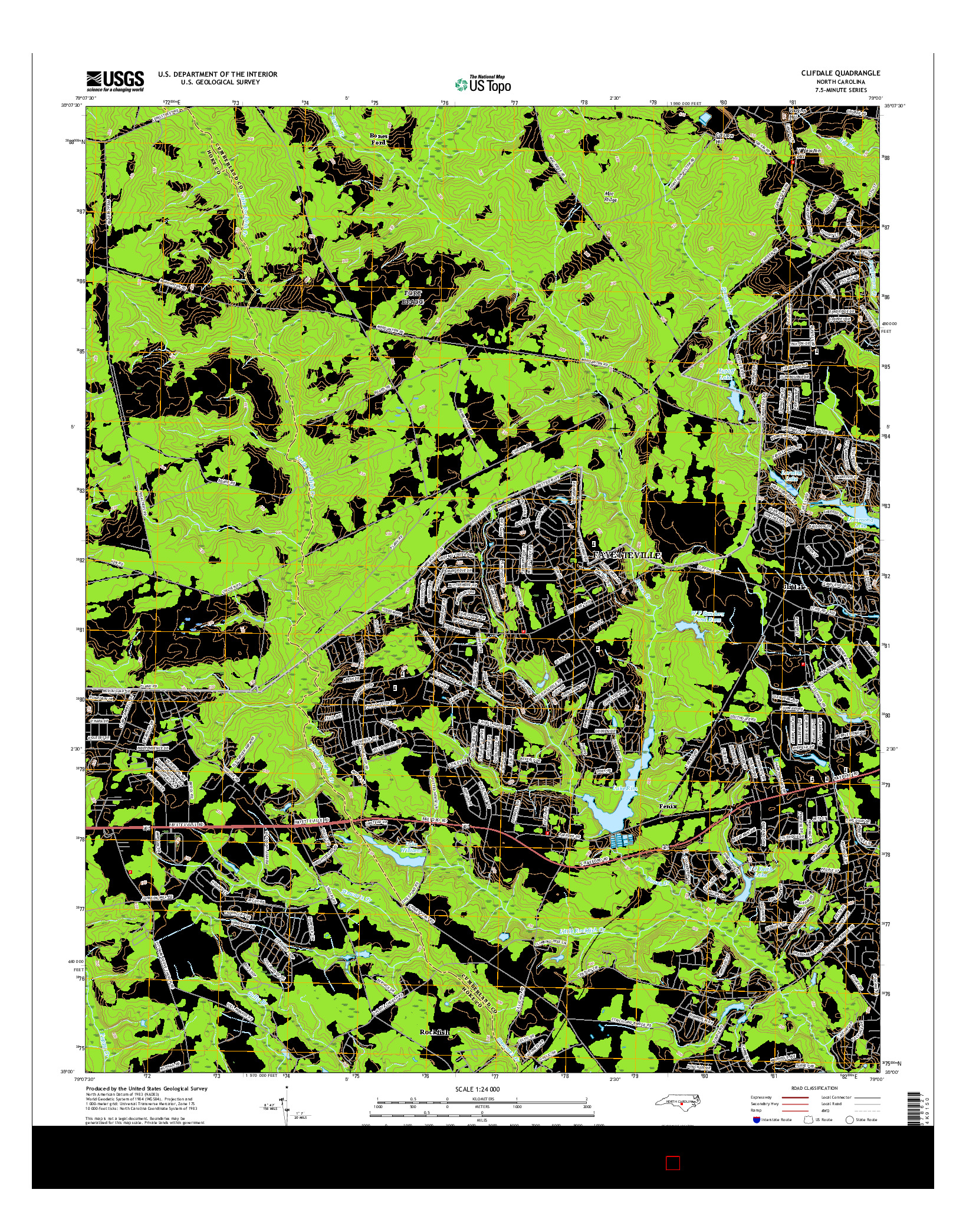 USGS US TOPO 7.5-MINUTE MAP FOR CLIFDALE, NC 2016