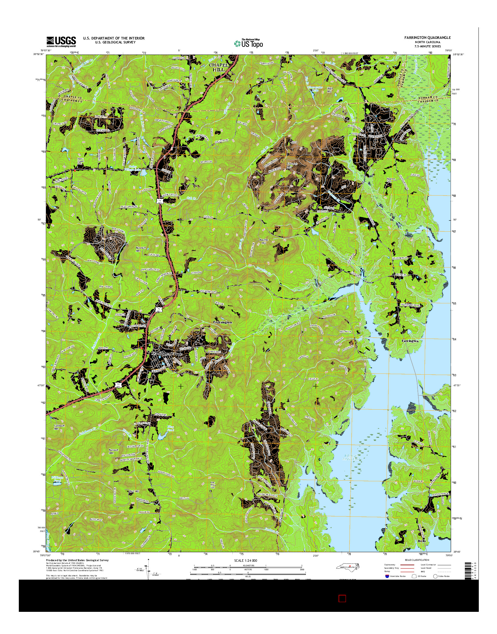 USGS US TOPO 7.5-MINUTE MAP FOR FARRINGTON, NC 2016