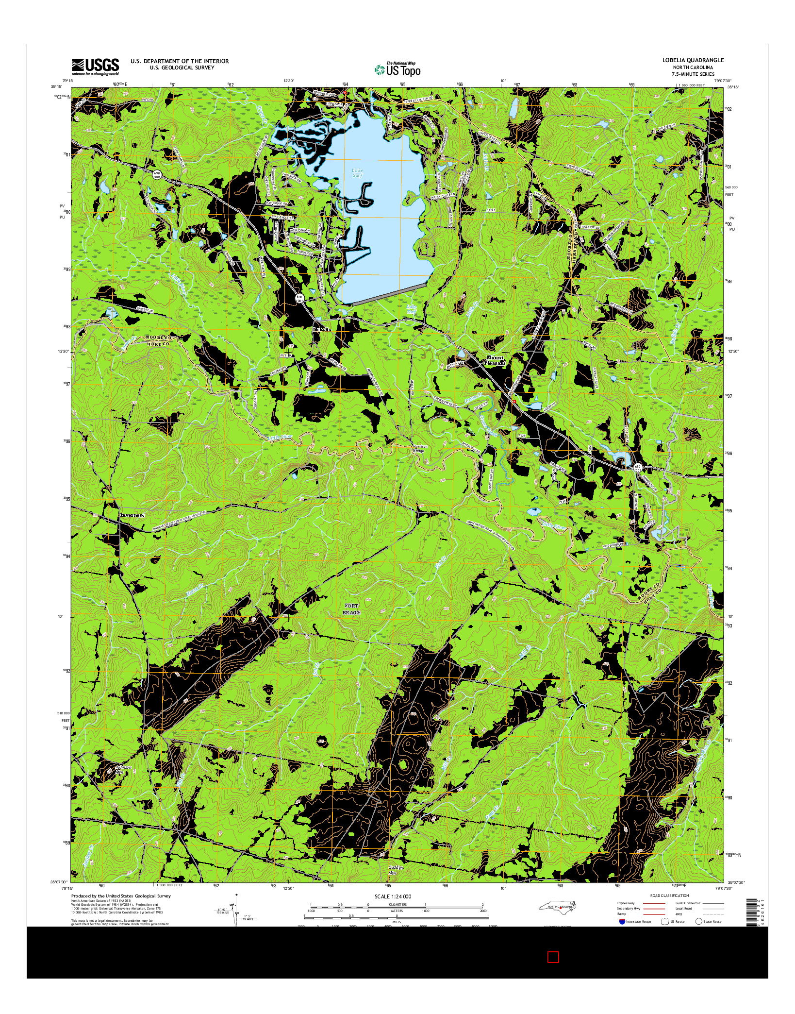 USGS US TOPO 7.5-MINUTE MAP FOR LOBELIA, NC 2016