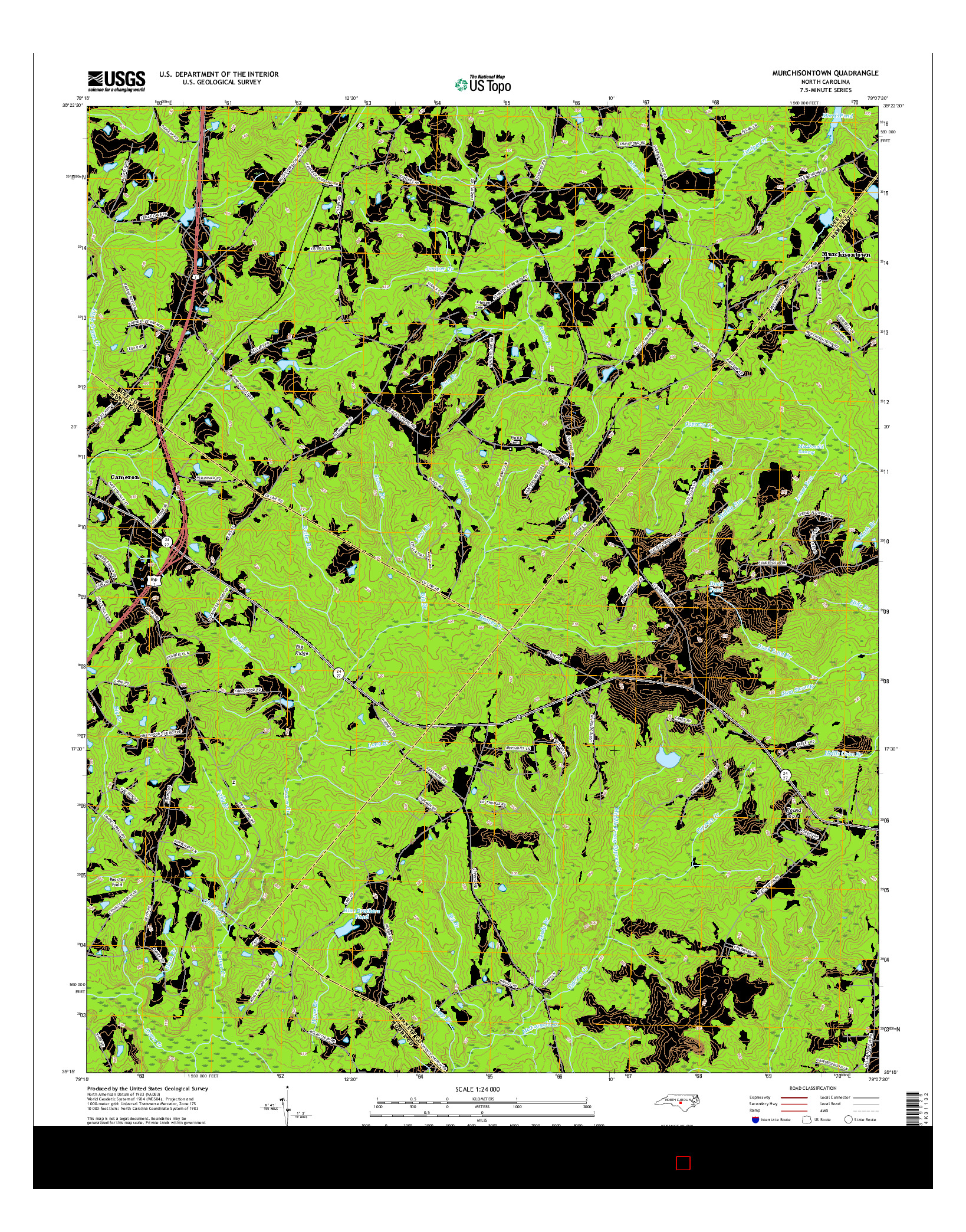 USGS US TOPO 7.5-MINUTE MAP FOR MURCHISONTOWN, NC 2016