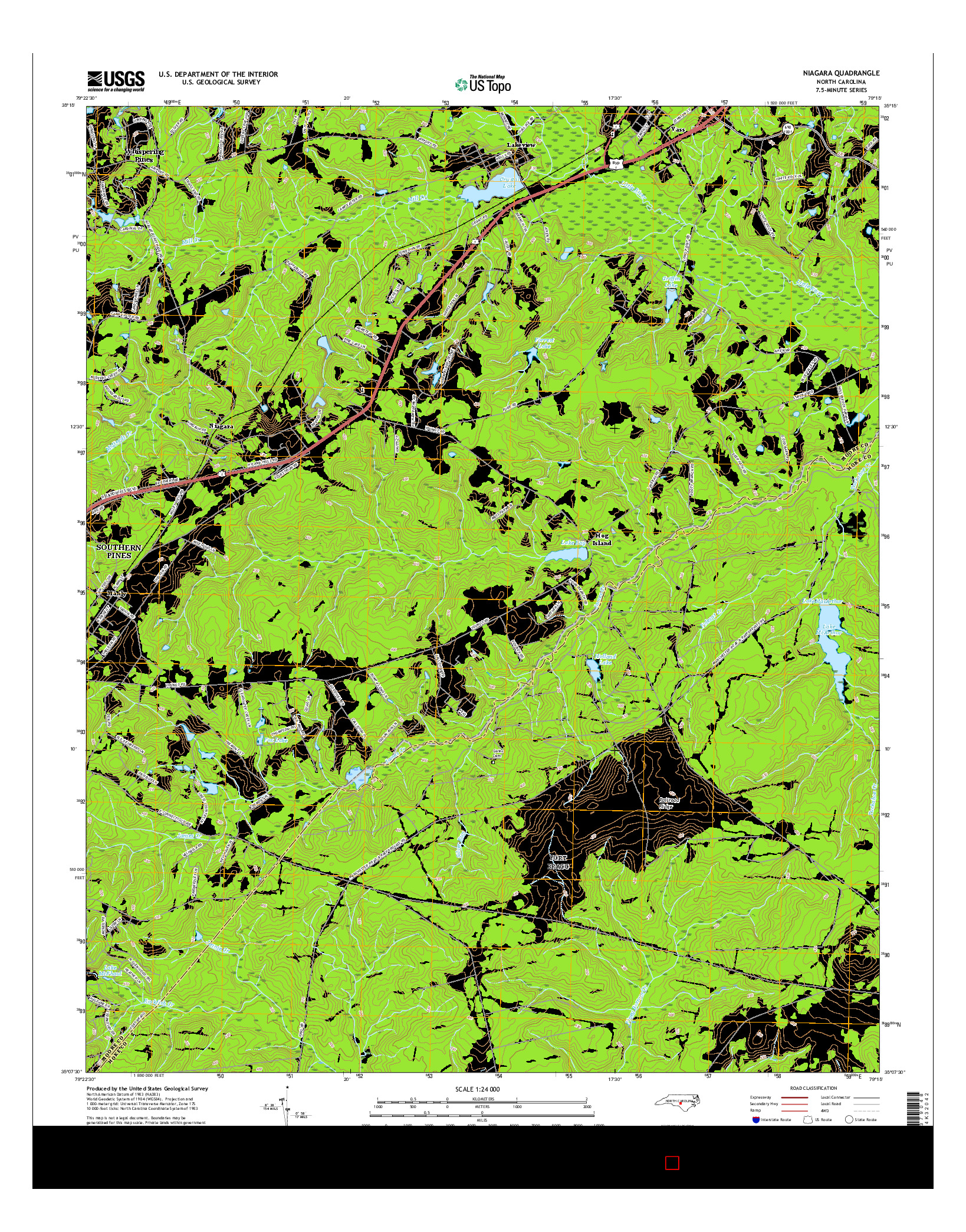 USGS US TOPO 7.5-MINUTE MAP FOR NIAGARA, NC 2016