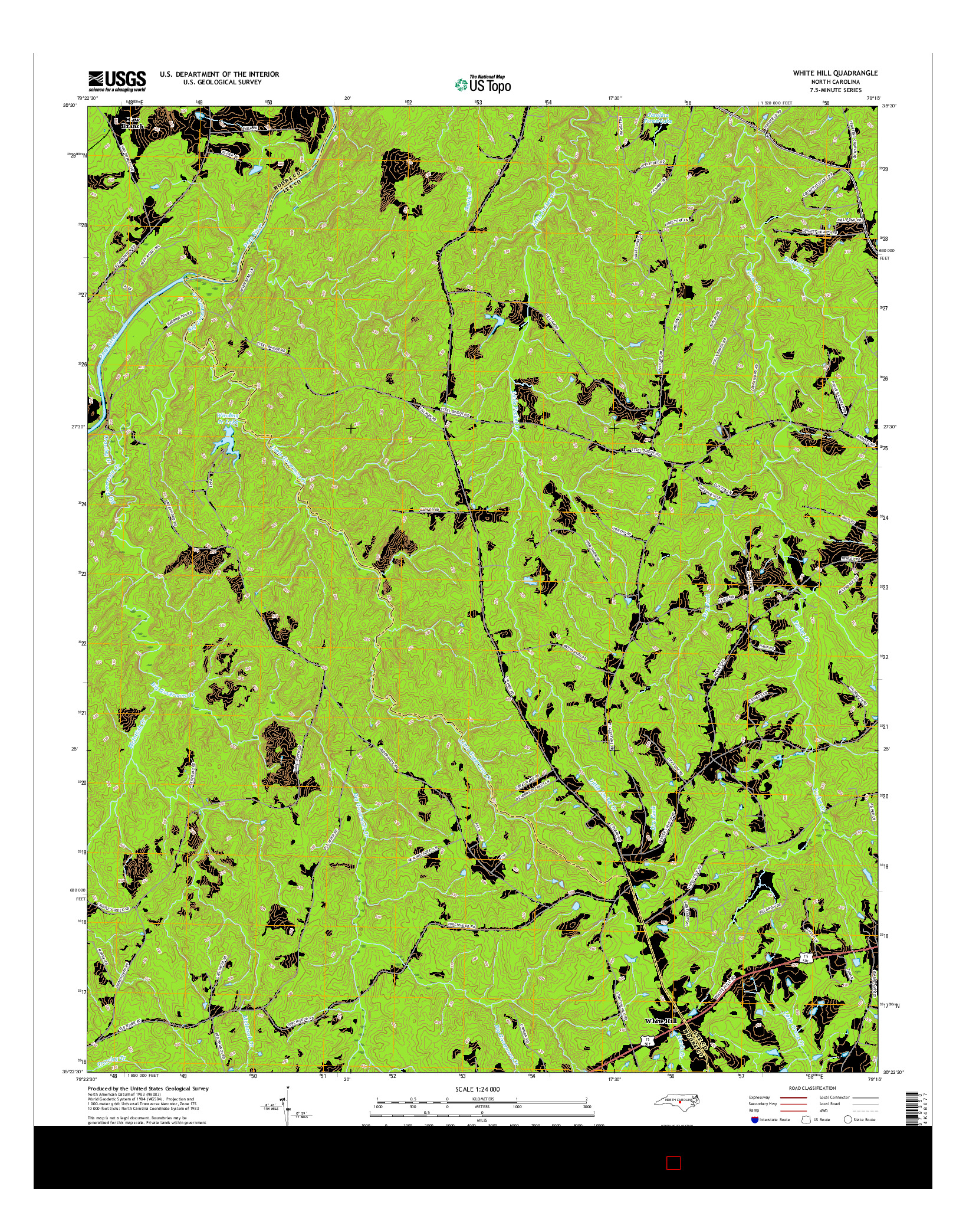 USGS US TOPO 7.5-MINUTE MAP FOR WHITE HILL, NC 2016