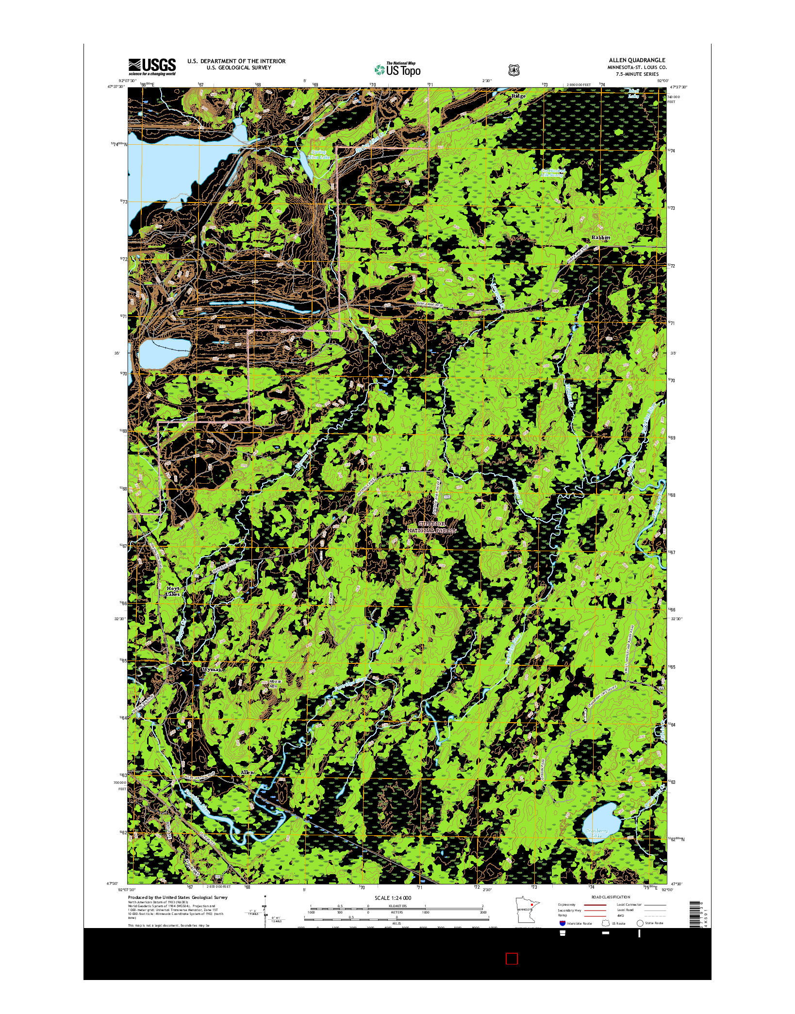 USGS US TOPO 7.5-MINUTE MAP FOR ALLEN, MN 2016