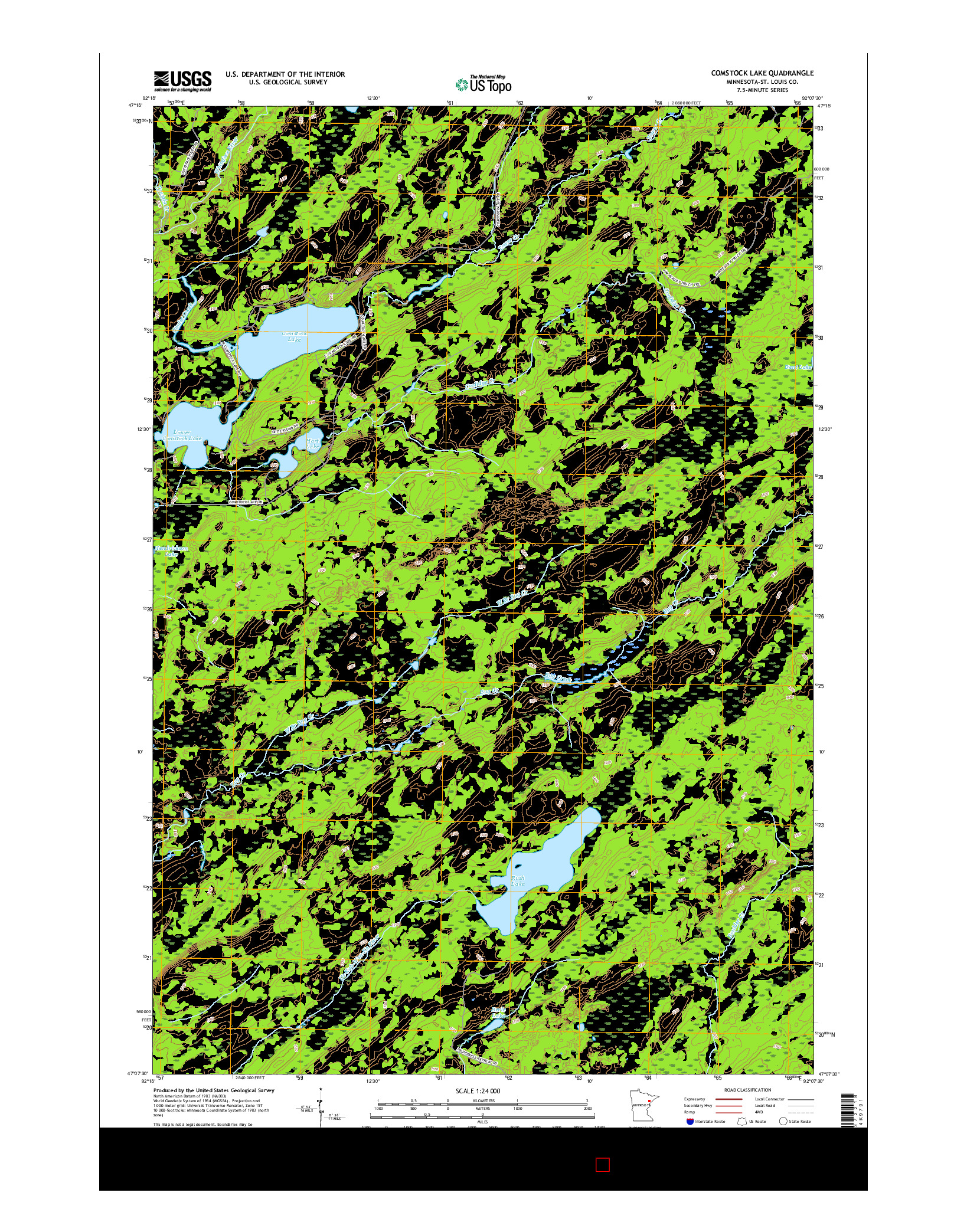 USGS US TOPO 7.5-MINUTE MAP FOR COMSTOCK LAKE, MN 2016