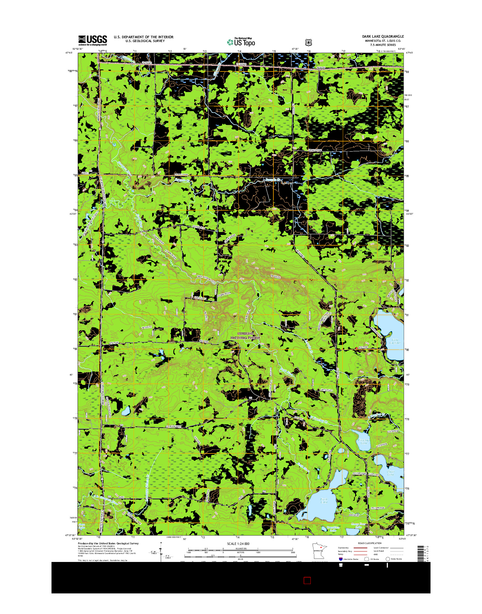 USGS US TOPO 7.5-MINUTE MAP FOR DARK LAKE, MN 2016