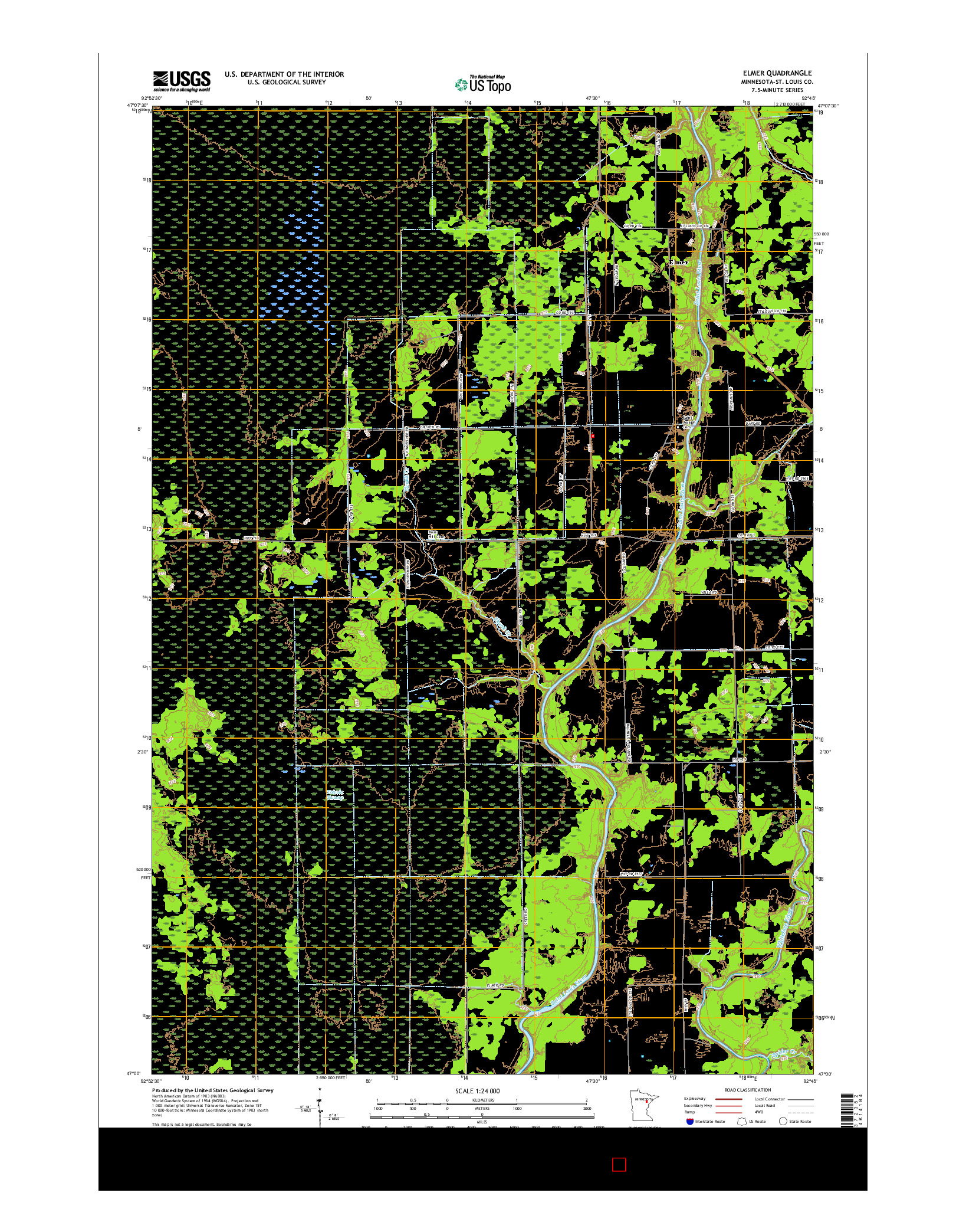 USGS US TOPO 7.5-MINUTE MAP FOR ELMER, MN 2016