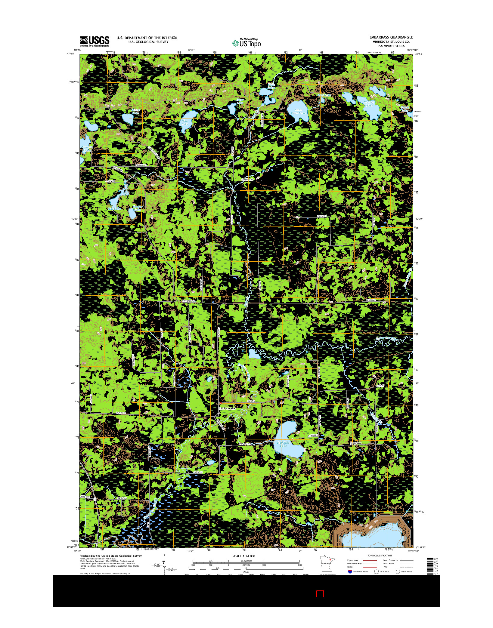 USGS US TOPO 7.5-MINUTE MAP FOR EMBARRASS, MN 2016