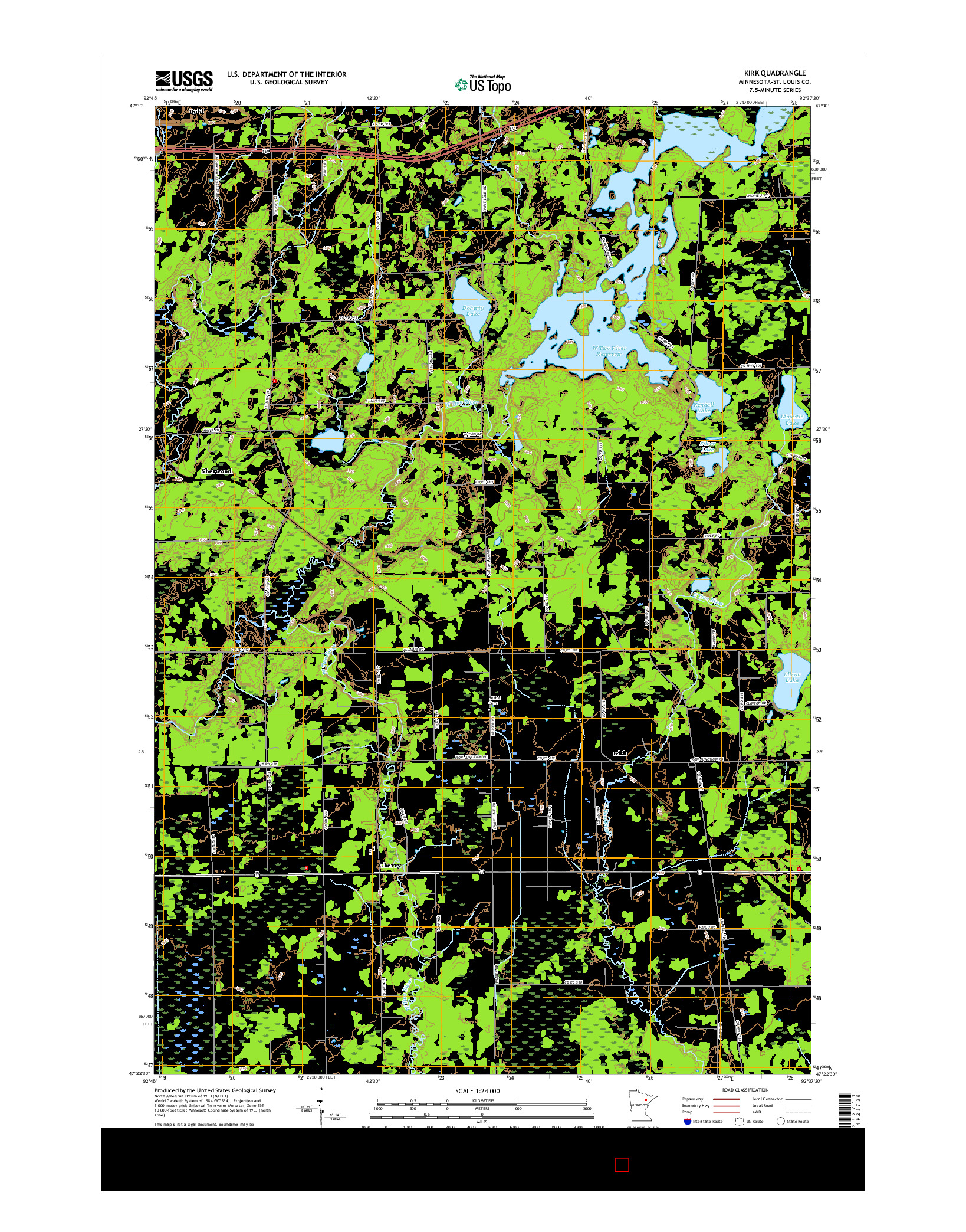 USGS US TOPO 7.5-MINUTE MAP FOR KIRK, MN 2016