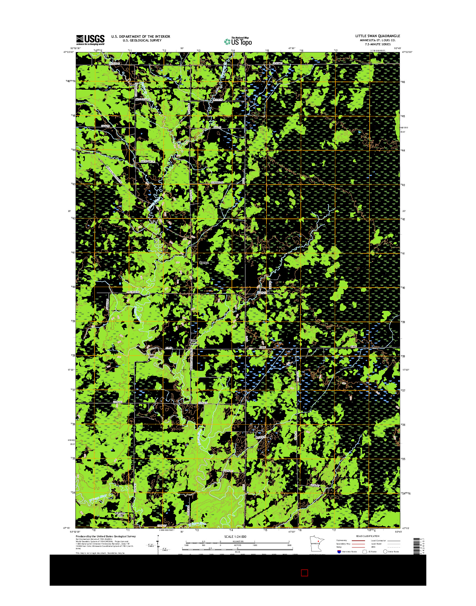 USGS US TOPO 7.5-MINUTE MAP FOR LITTLE SWAN, MN 2016