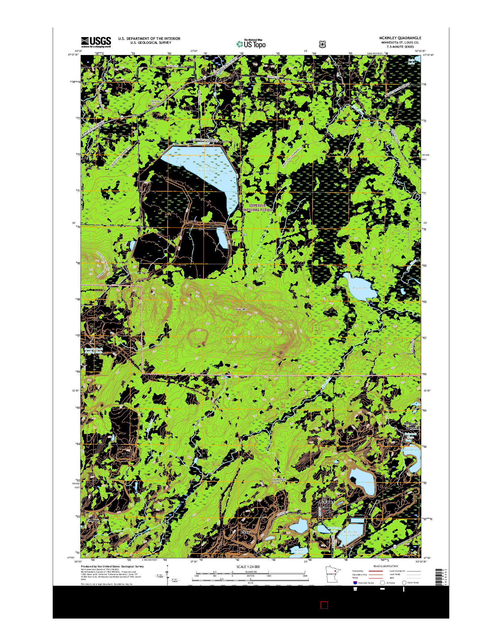 USGS US TOPO 7.5-MINUTE MAP FOR MCKINLEY, MN 2016