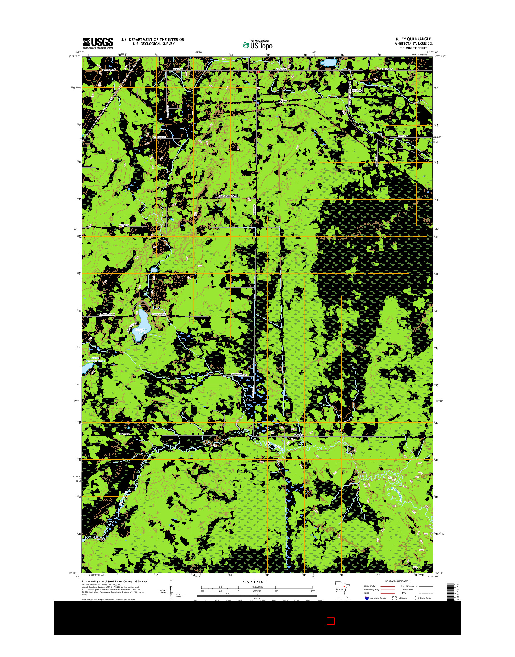 USGS US TOPO 7.5-MINUTE MAP FOR RILEY, MN 2016