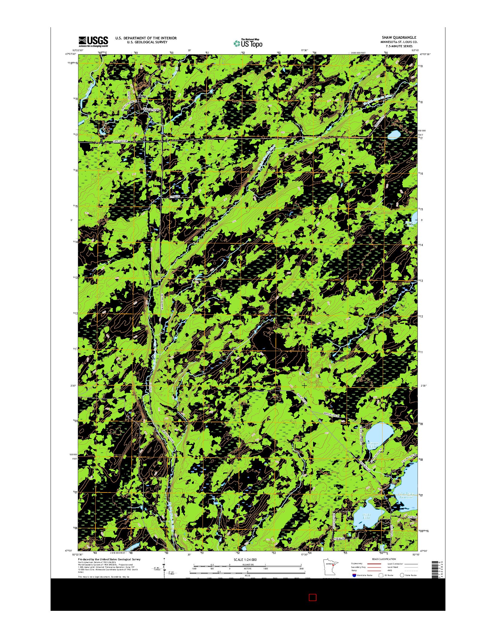 USGS US TOPO 7.5-MINUTE MAP FOR SHAW, MN 2016