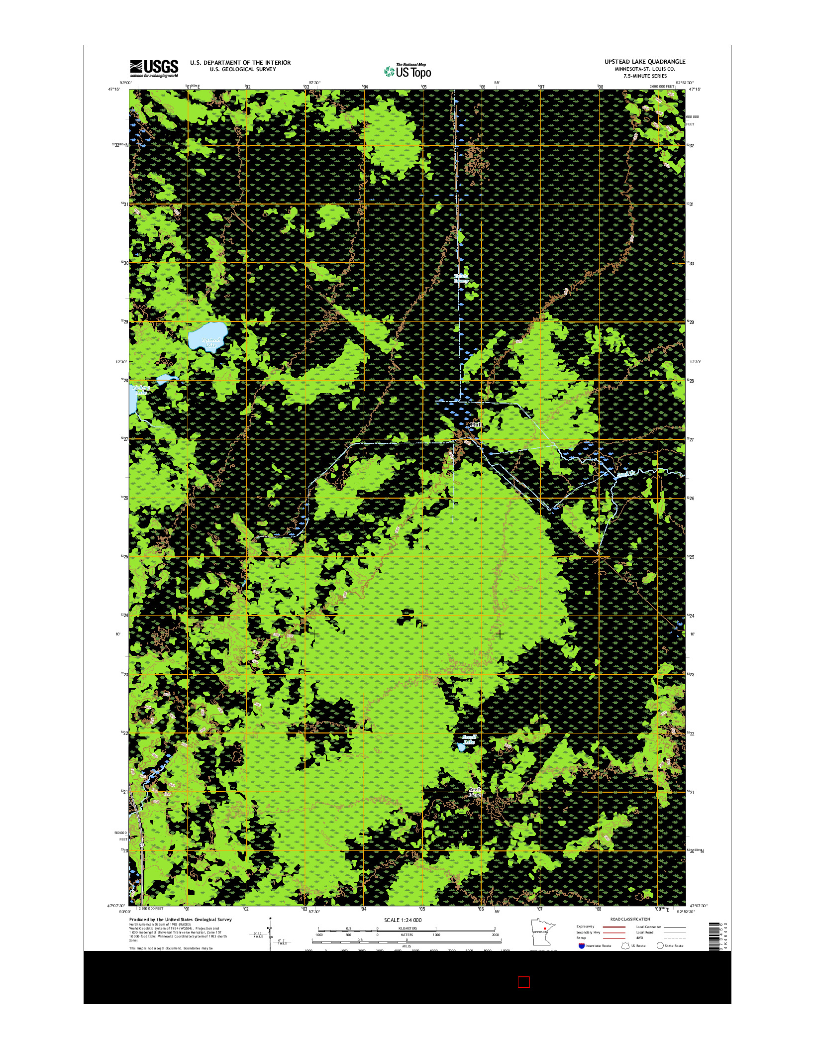USGS US TOPO 7.5-MINUTE MAP FOR UPSTEAD LAKE, MN 2016