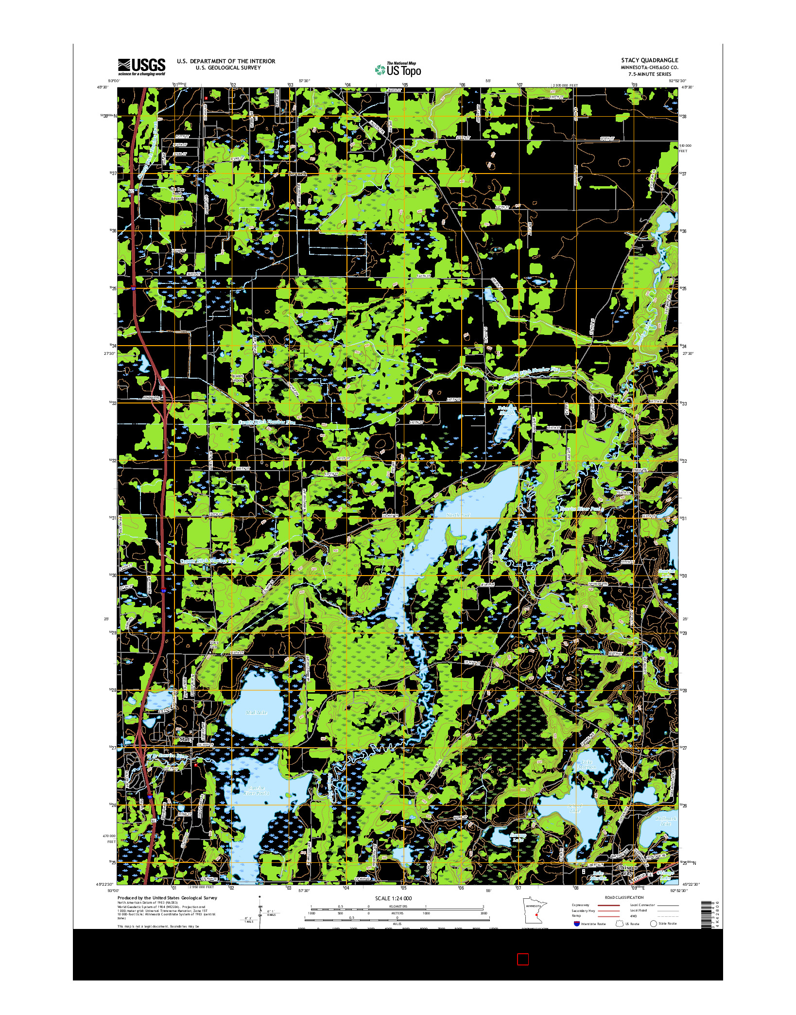 USGS US TOPO 7.5-MINUTE MAP FOR STACY, MN 2016