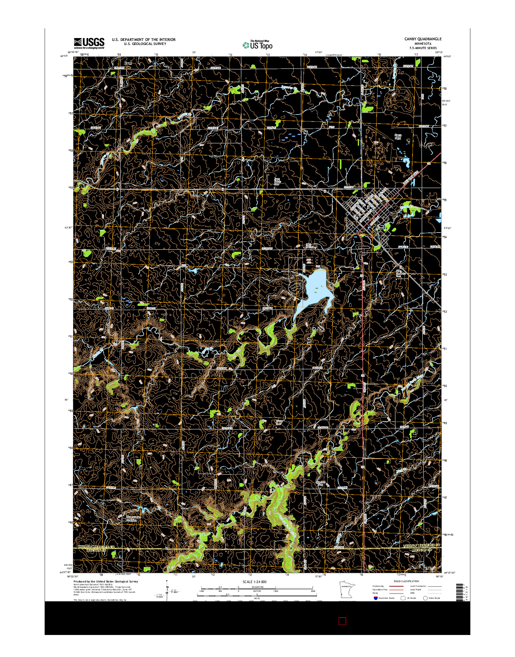 USGS US TOPO 7.5-MINUTE MAP FOR CANBY, MN 2016