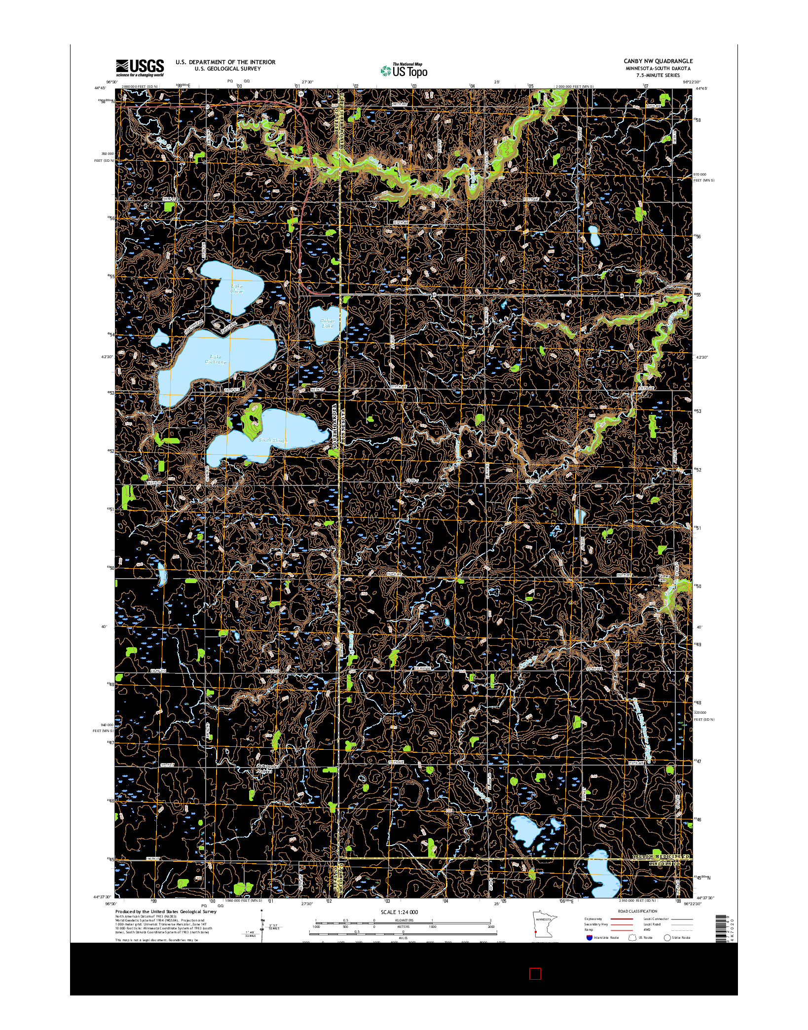 USGS US TOPO 7.5-MINUTE MAP FOR CANBY NW, MN-SD 2016