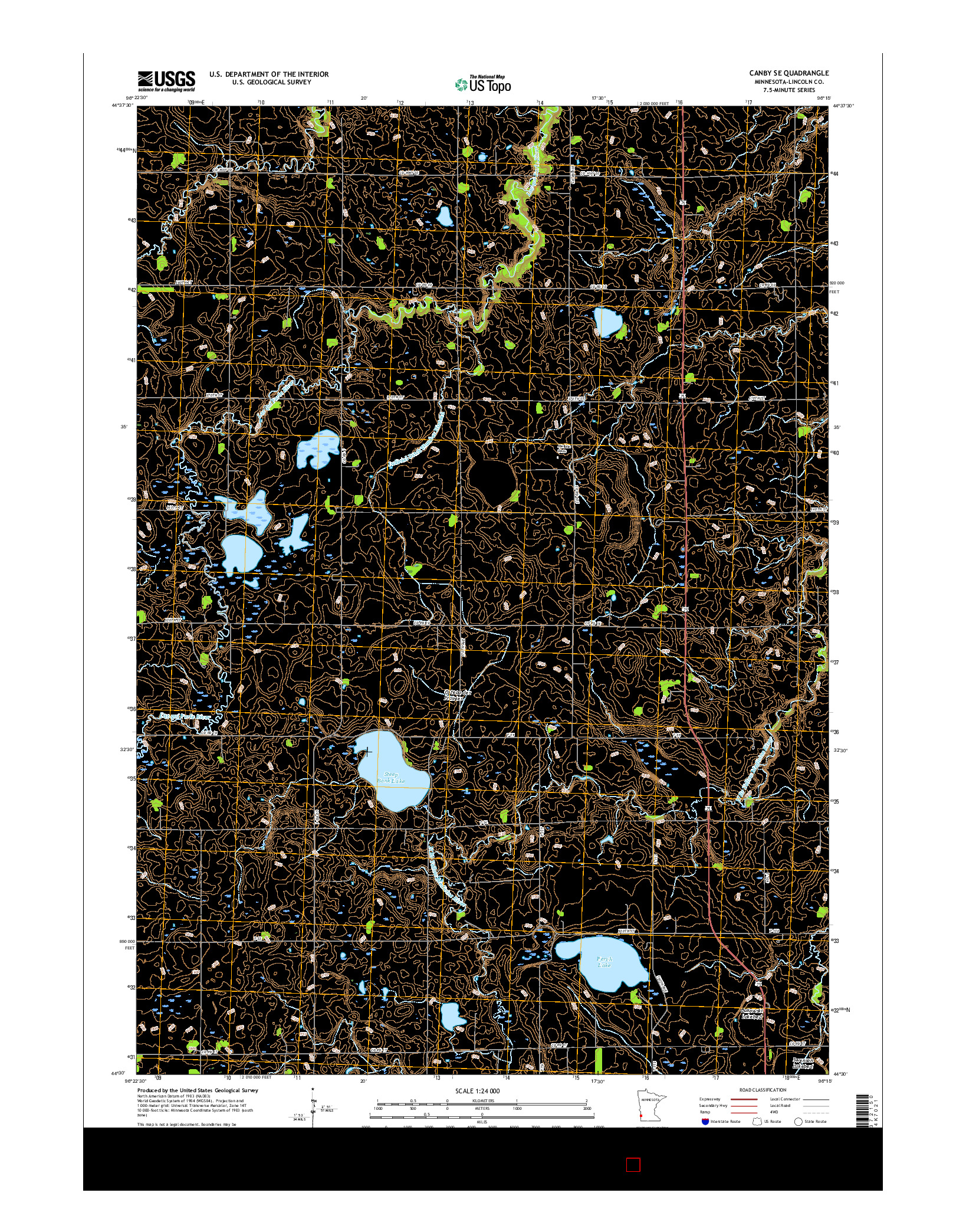 USGS US TOPO 7.5-MINUTE MAP FOR CANBY SE, MN 2016