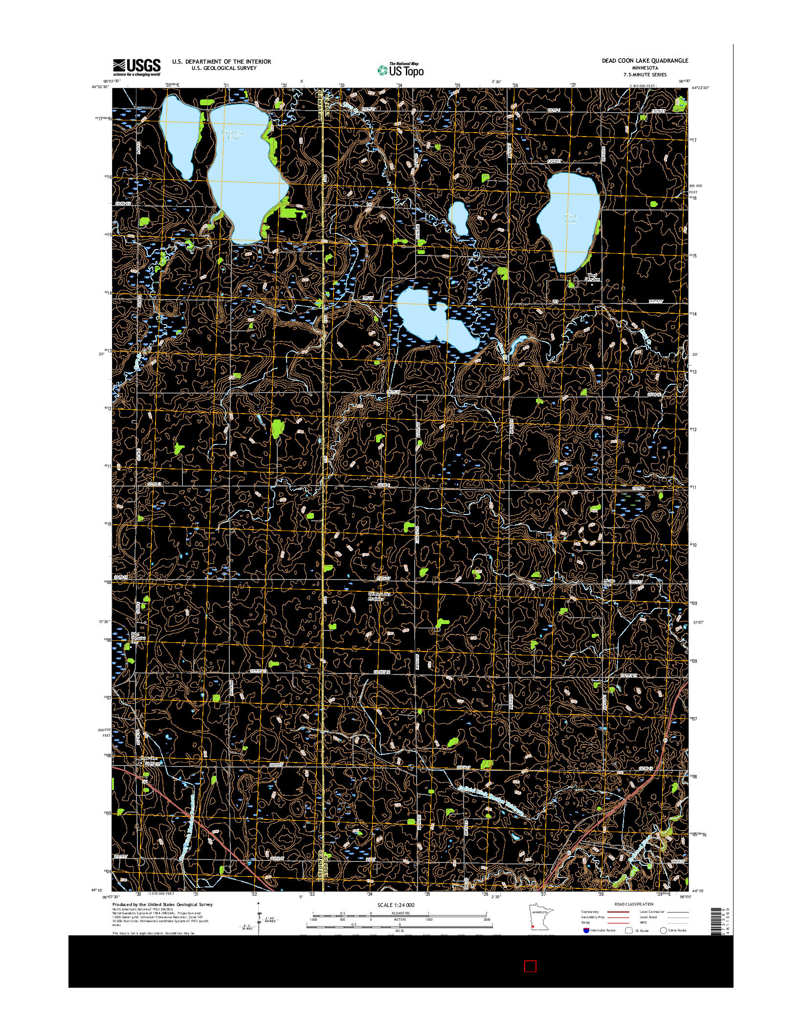 USGS US TOPO 7.5-MINUTE MAP FOR DEAD COON LAKE, MN 2016