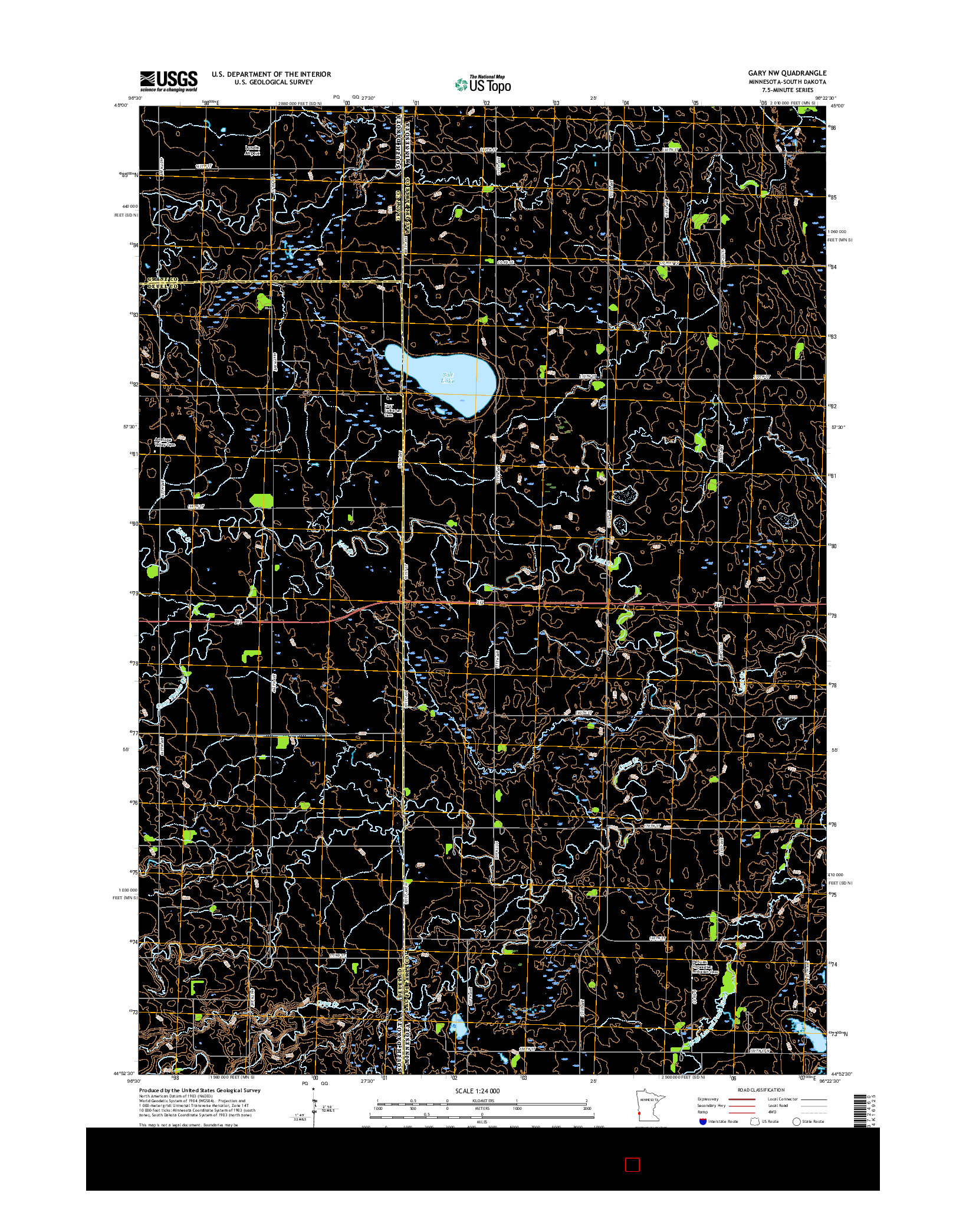 USGS US TOPO 7.5-MINUTE MAP FOR GARY NW, MN-SD 2016