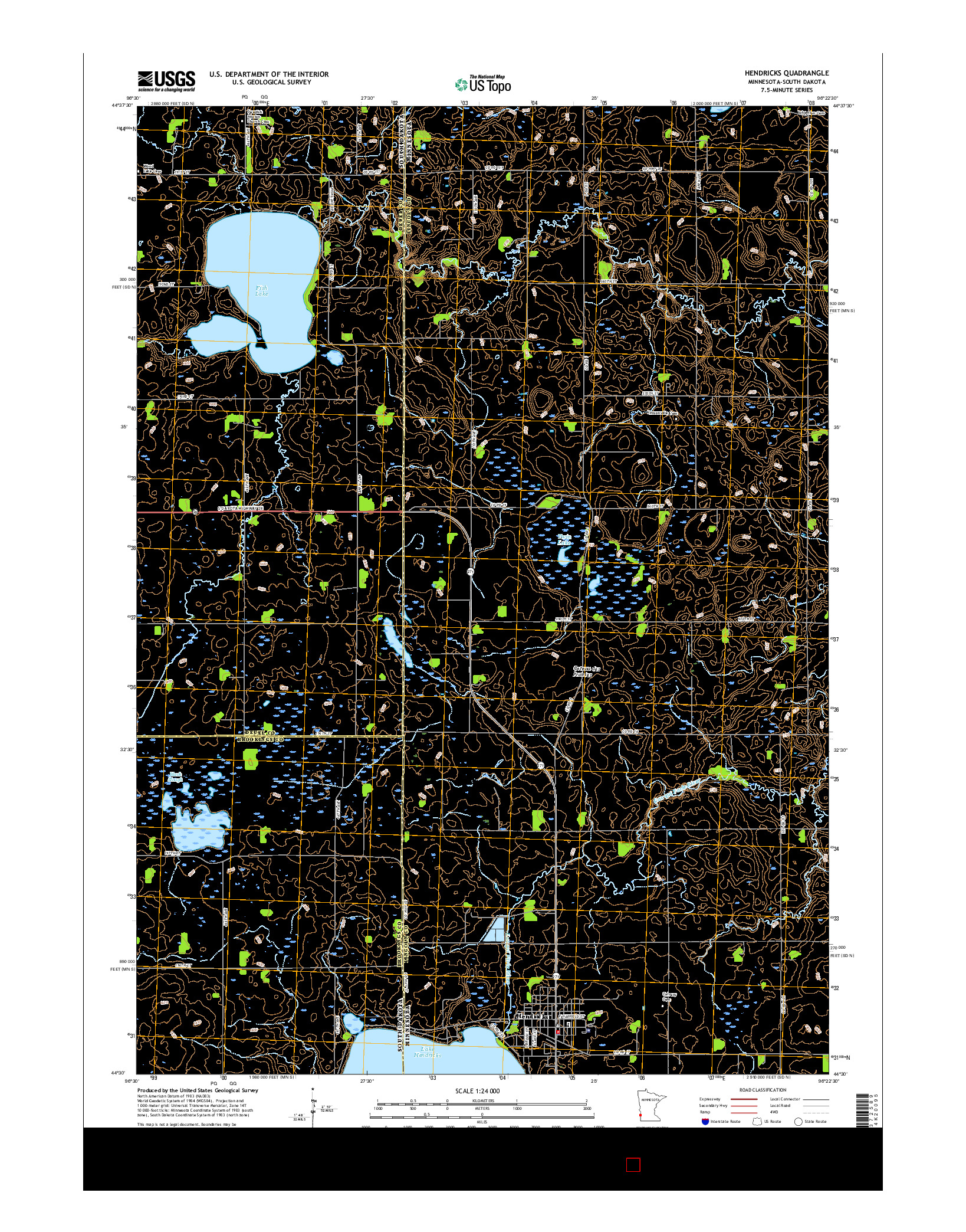 USGS US TOPO 7.5-MINUTE MAP FOR HENDRICKS, MN-SD 2016
