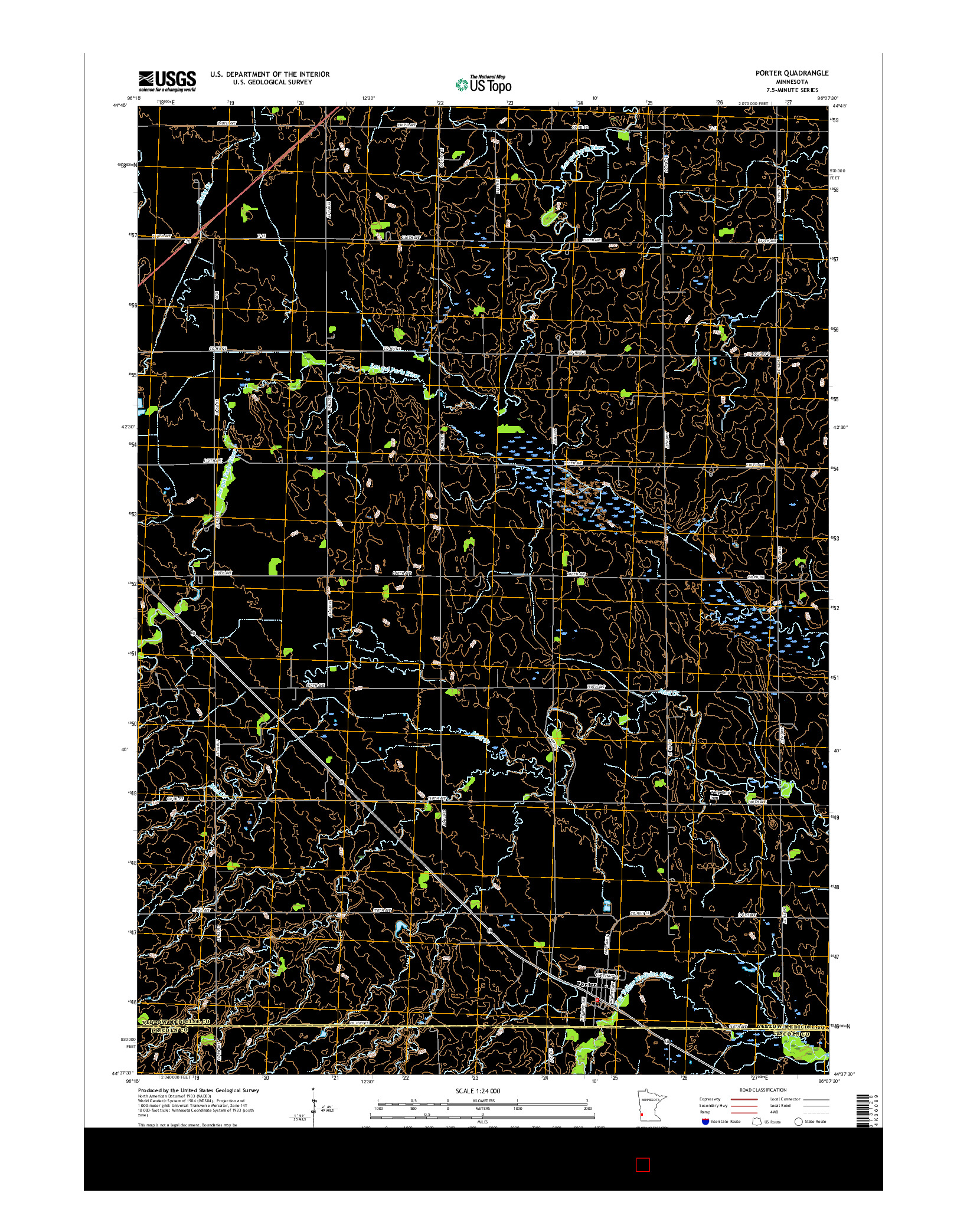 USGS US TOPO 7.5-MINUTE MAP FOR PORTER, MN 2016