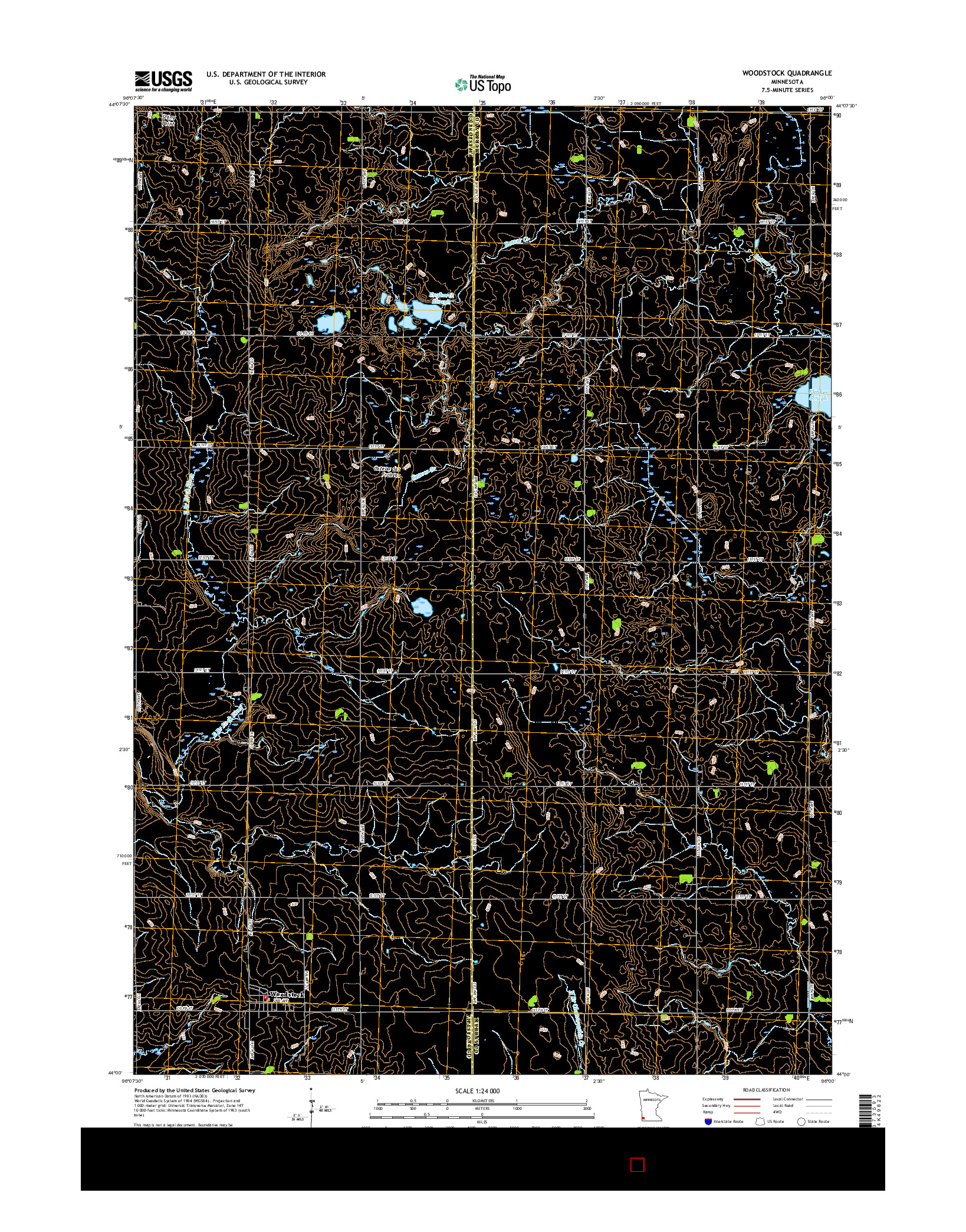 USGS US TOPO 7.5-MINUTE MAP FOR WOODSTOCK, MN 2016