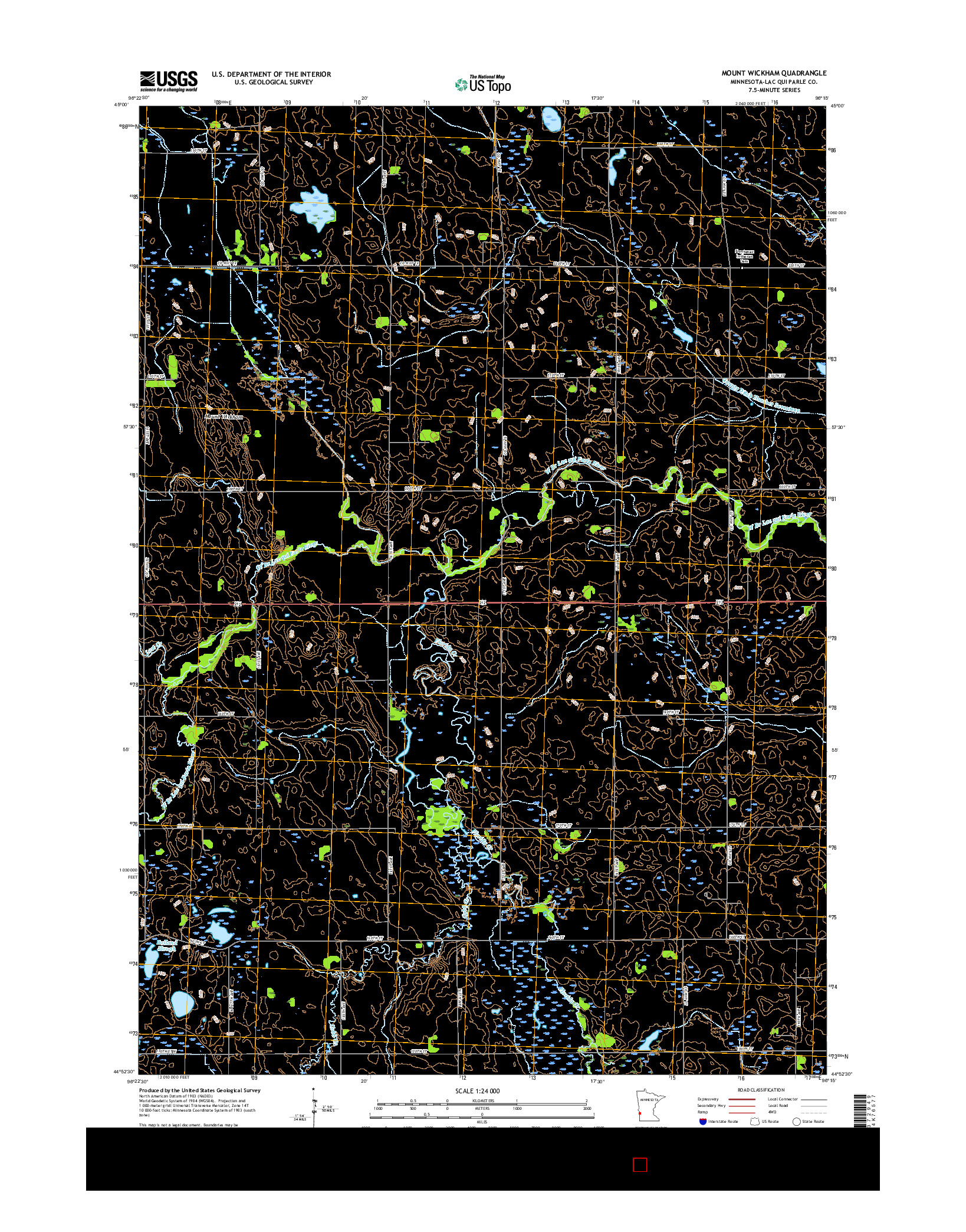 USGS US TOPO 7.5-MINUTE MAP FOR MOUNT WICKHAM, MN 2016