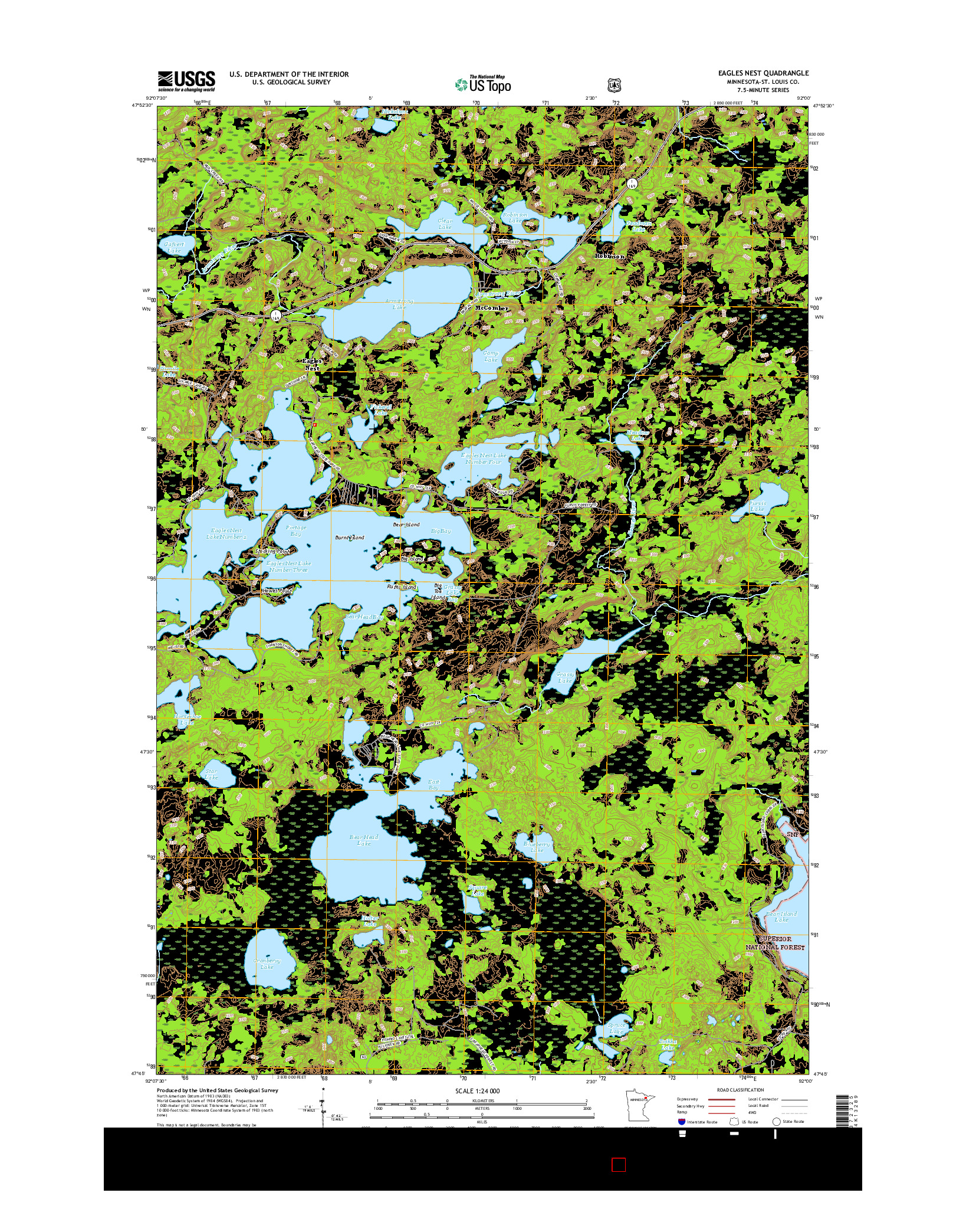 USGS US TOPO 7.5-MINUTE MAP FOR EAGLES NEST, MN 2016