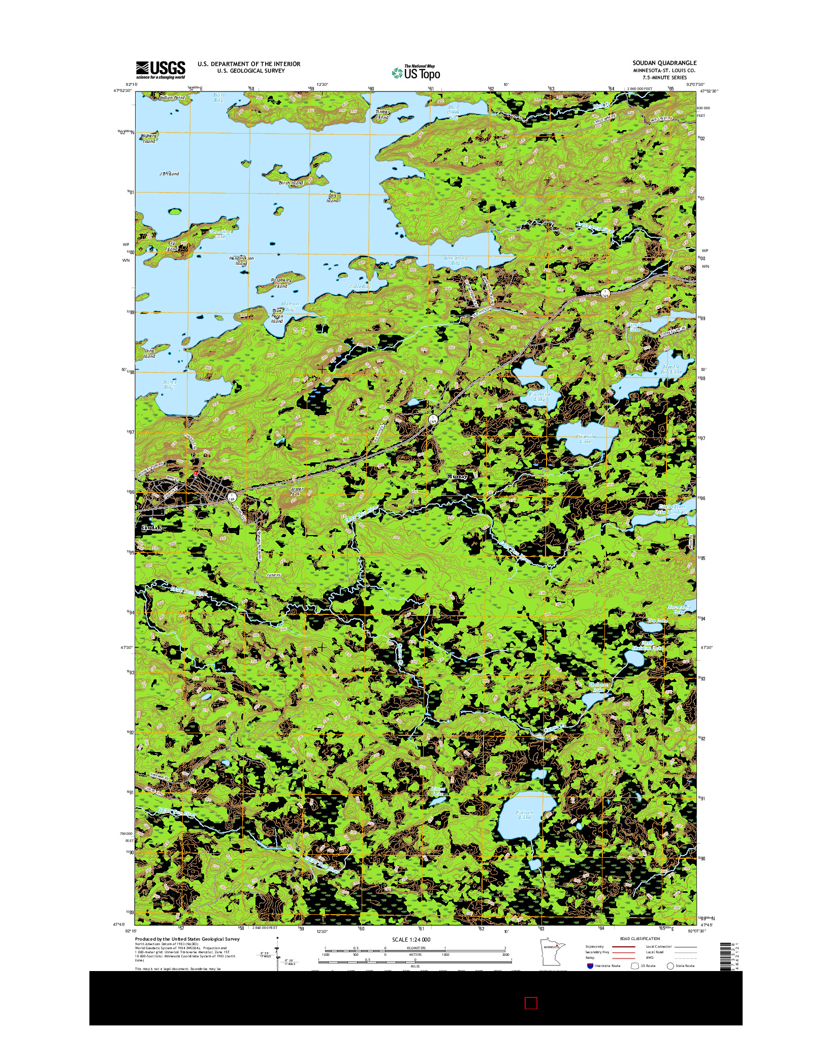 USGS US TOPO 7.5-MINUTE MAP FOR SOUDAN, MN 2016