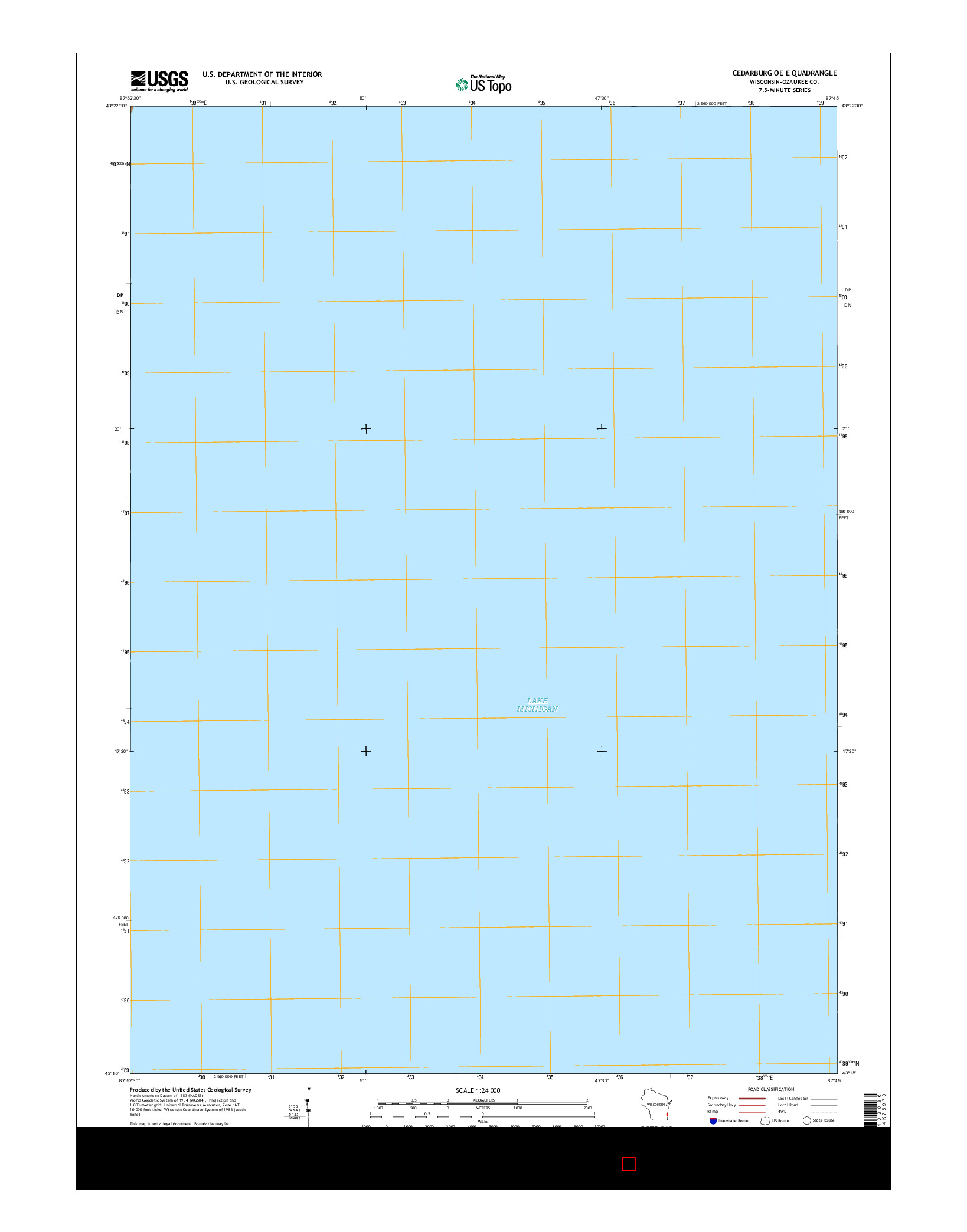 USGS US TOPO 7.5-MINUTE MAP FOR CEDARBURG OE E, WI 2016