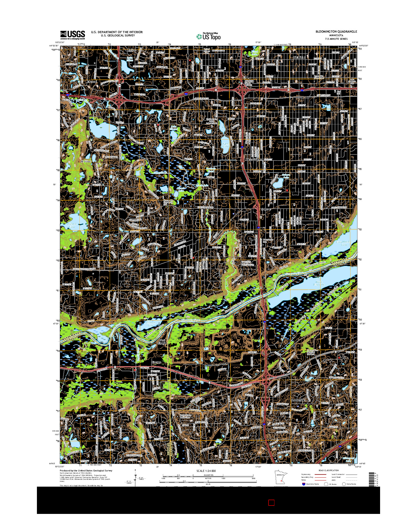 USGS US TOPO 7.5-MINUTE MAP FOR BLOOMINGTON, MN 2016