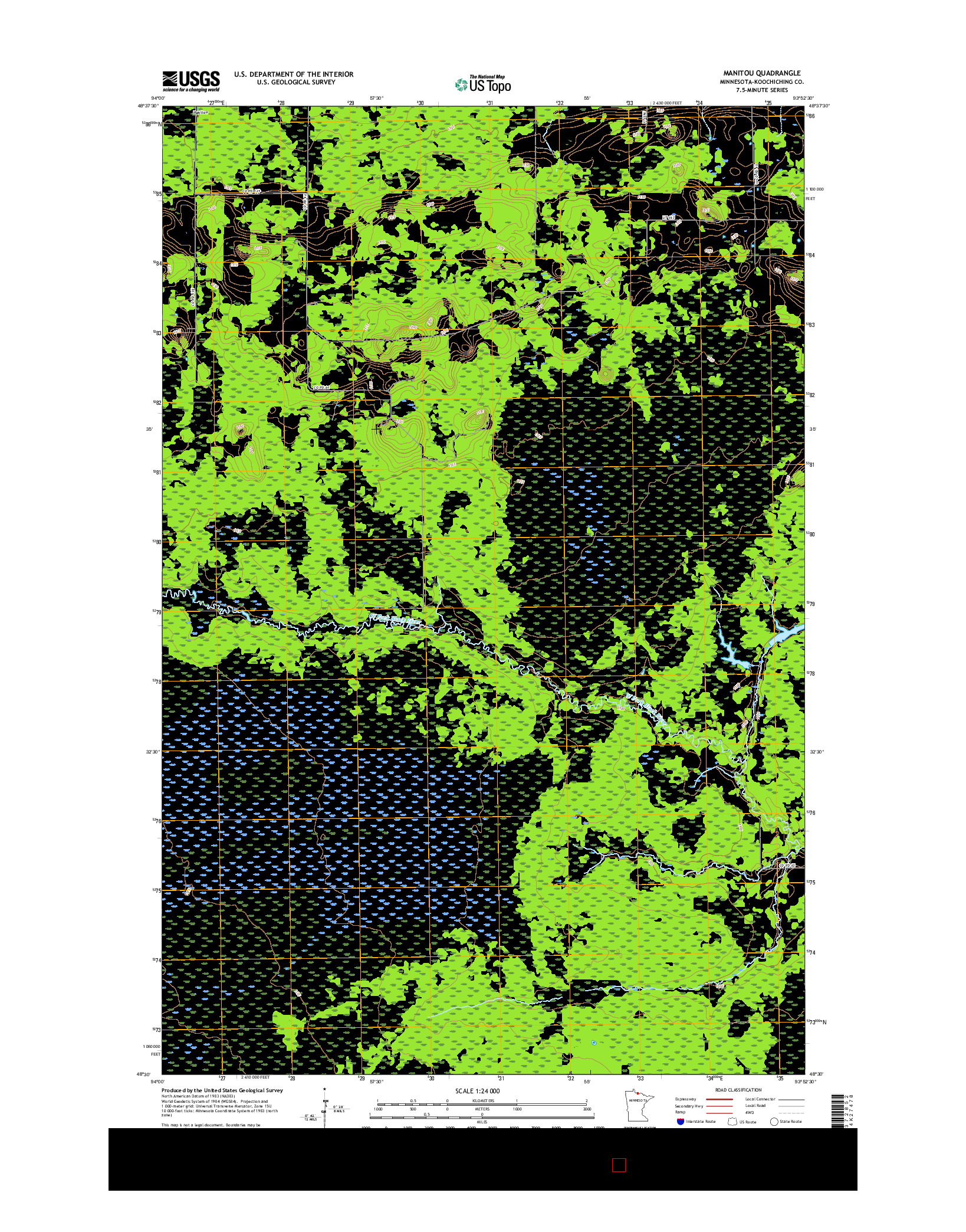 USGS US TOPO 7.5-MINUTE MAP FOR MANITOU, MN 2016