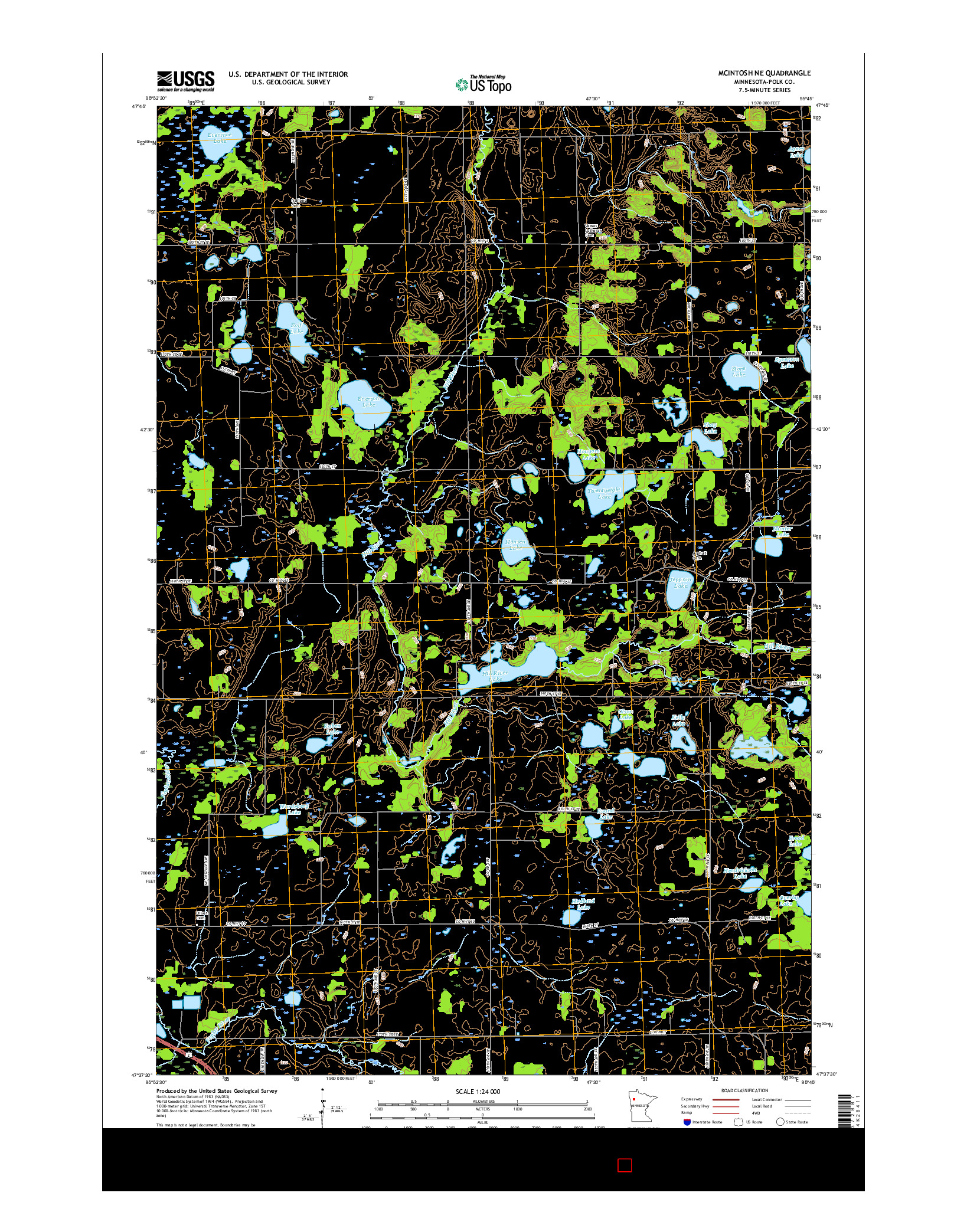 USGS US TOPO 7.5-MINUTE MAP FOR MCINTOSH NE, MN 2016
