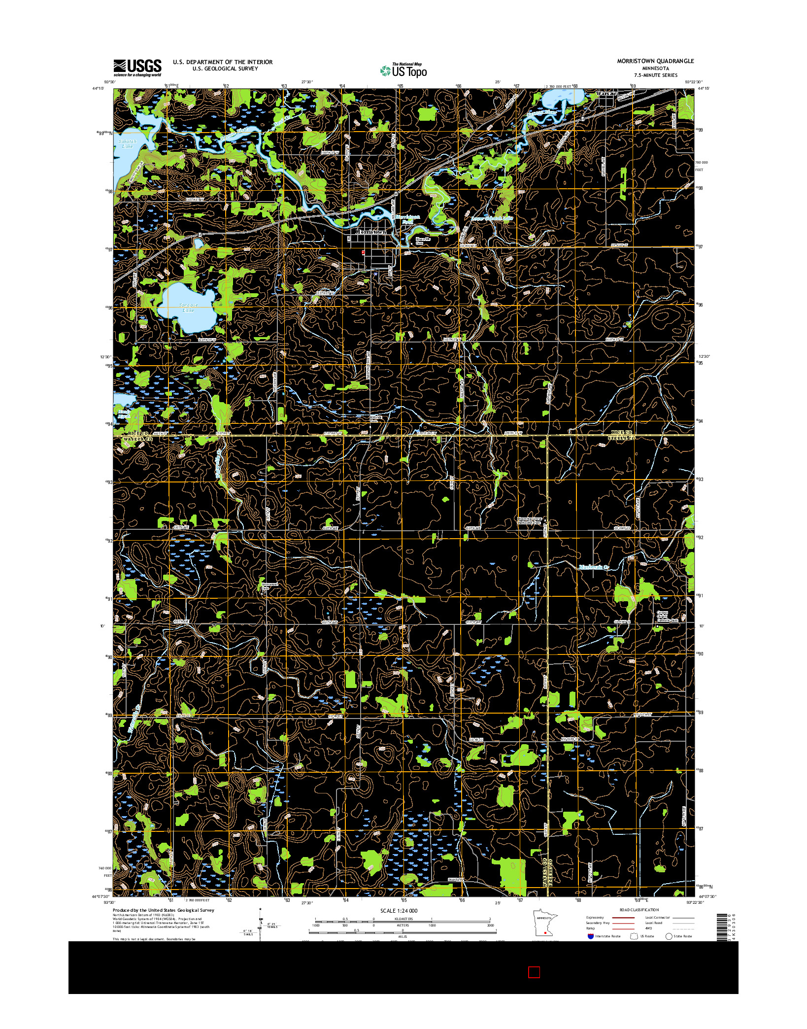 USGS US TOPO 7.5-MINUTE MAP FOR MORRISTOWN, MN 2016