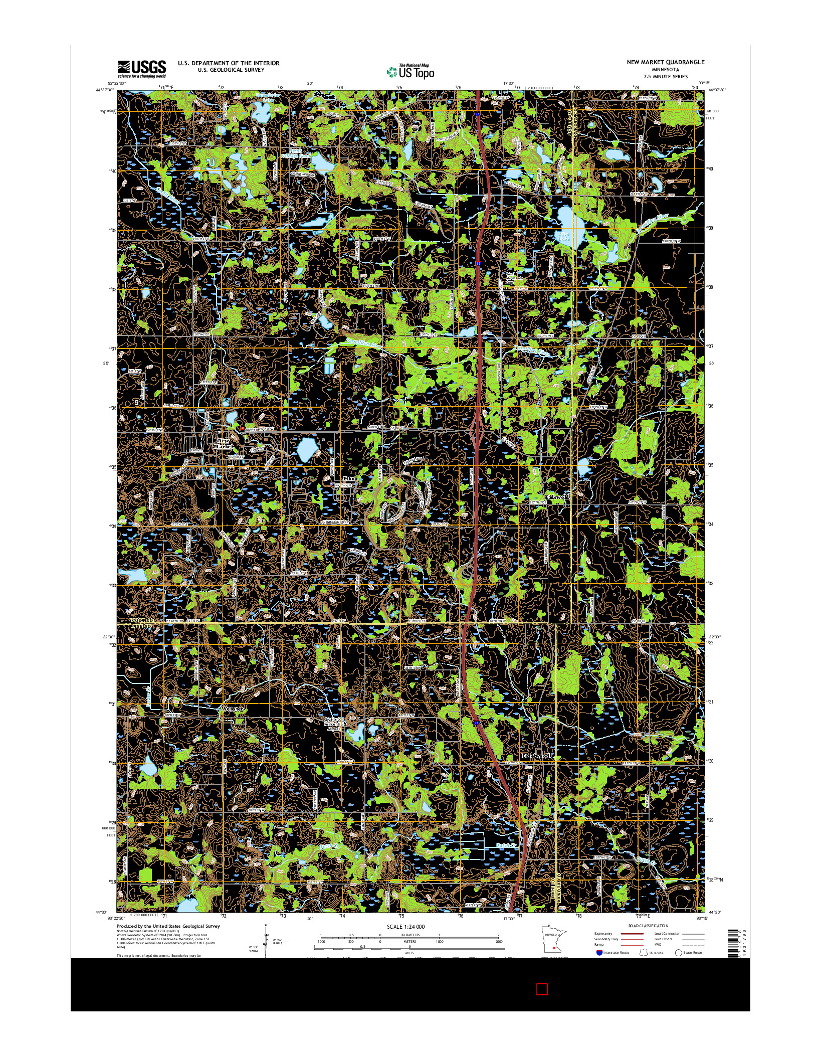 USGS US TOPO 7.5-MINUTE MAP FOR NEW MARKET, MN 2016