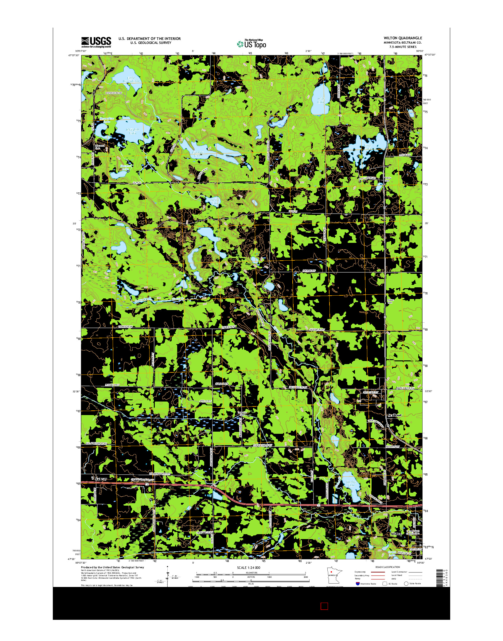 USGS US TOPO 7.5-MINUTE MAP FOR WILTON, MN 2016