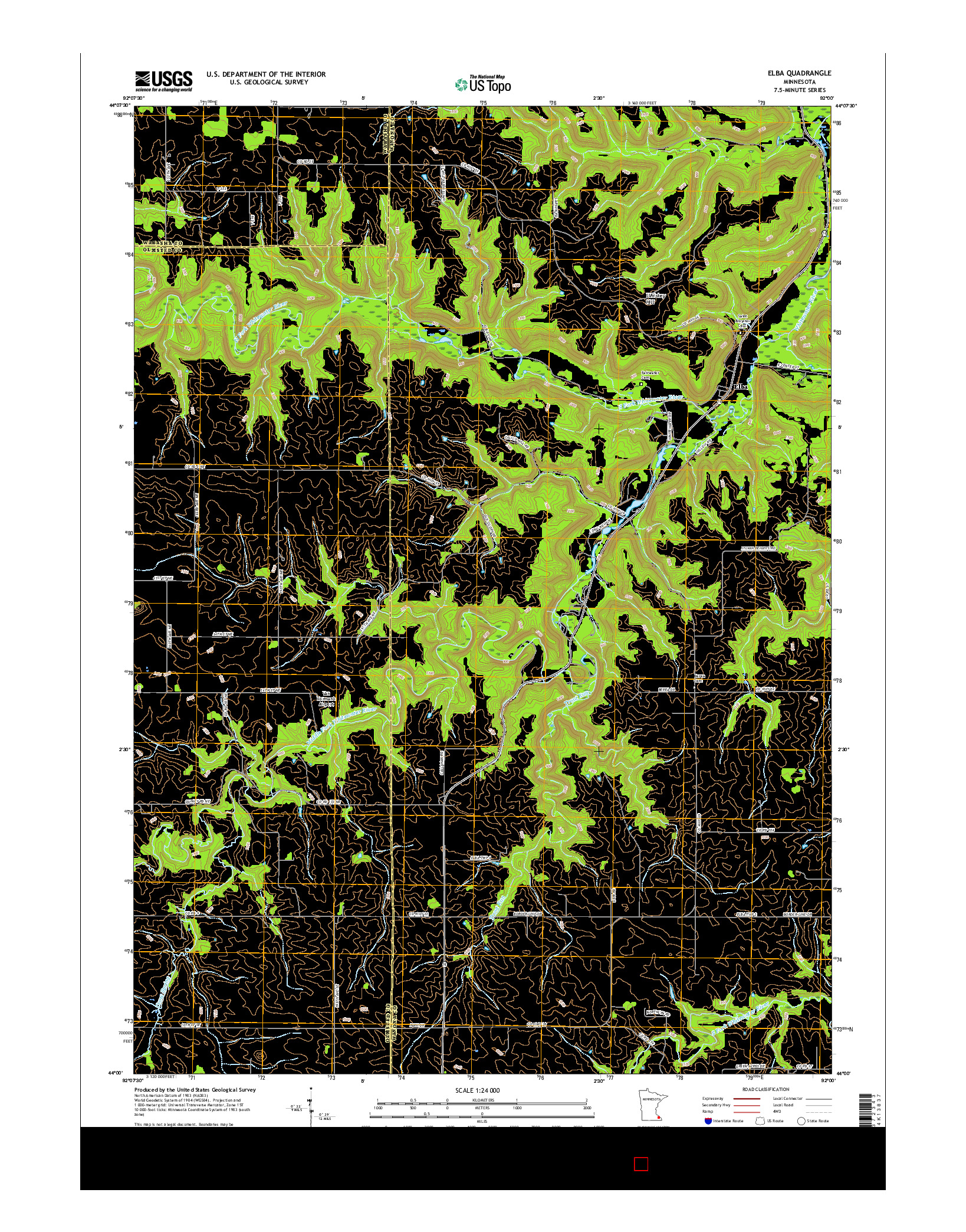 USGS US TOPO 7.5-MINUTE MAP FOR ELBA, MN 2016