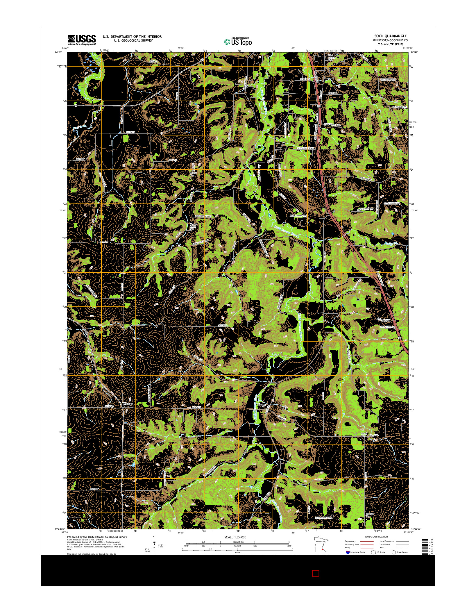 USGS US TOPO 7.5-MINUTE MAP FOR SOGN, MN 2016
