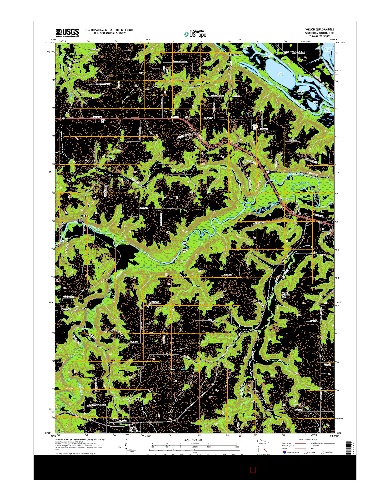 USGS US TOPO 7.5-MINUTE MAP FOR WELCH, MN 2016