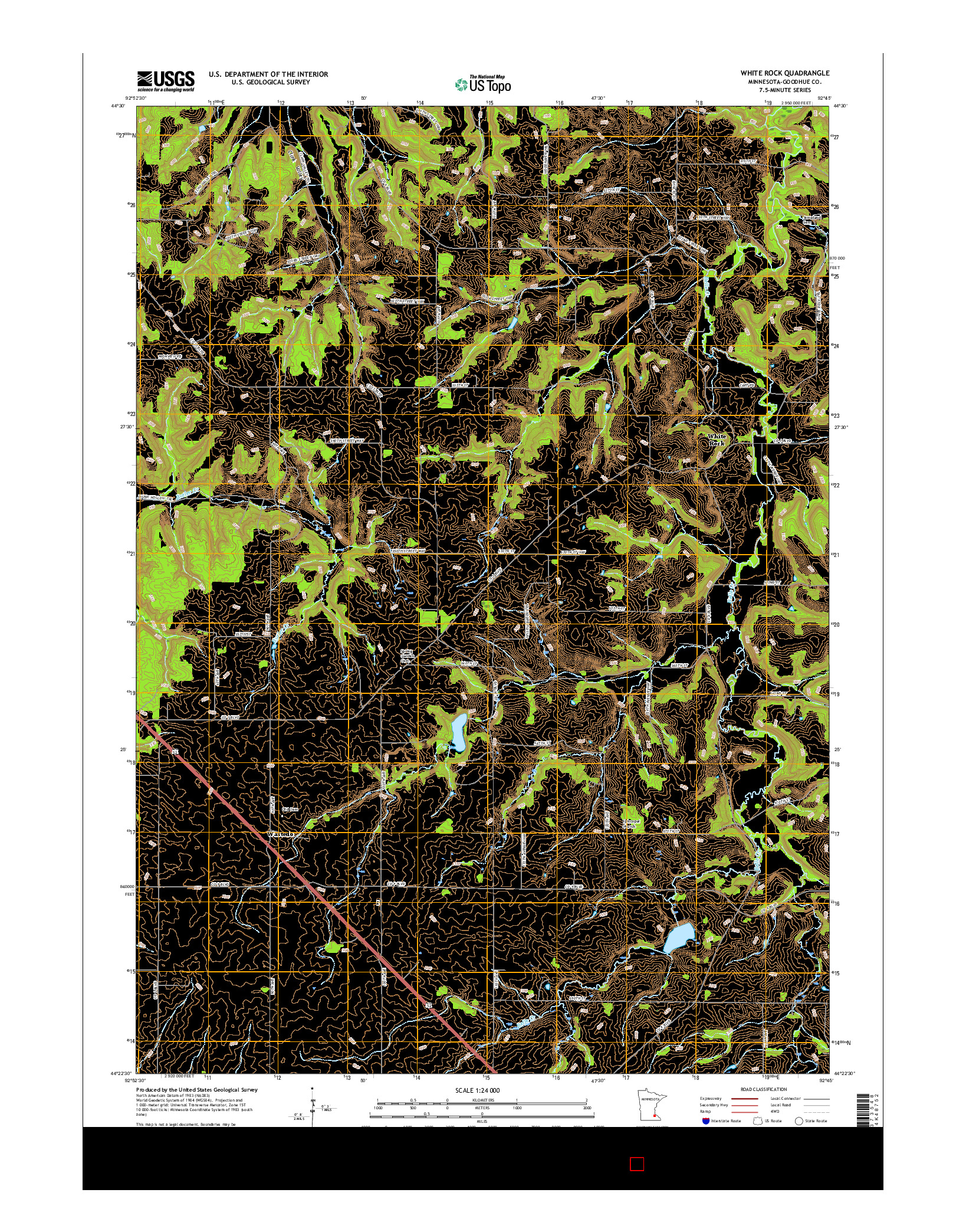USGS US TOPO 7.5-MINUTE MAP FOR WHITE ROCK, MN 2016