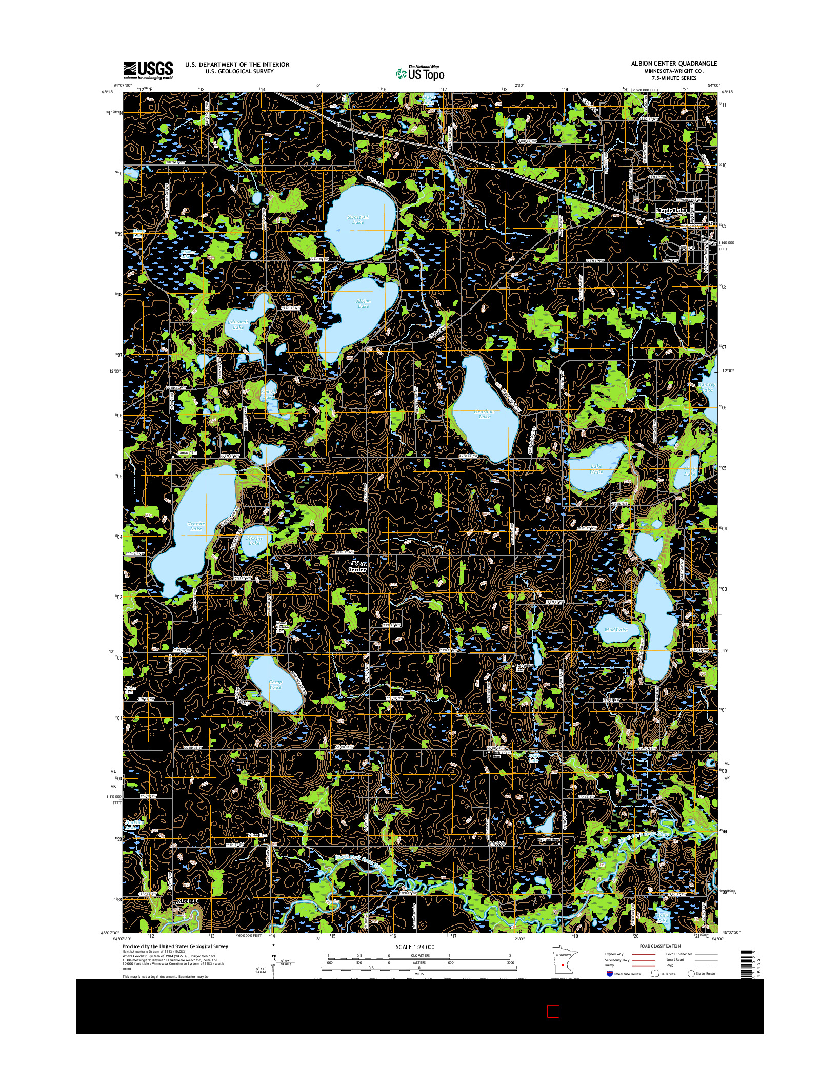 USGS US TOPO 7.5-MINUTE MAP FOR ALBION CENTER, MN 2016